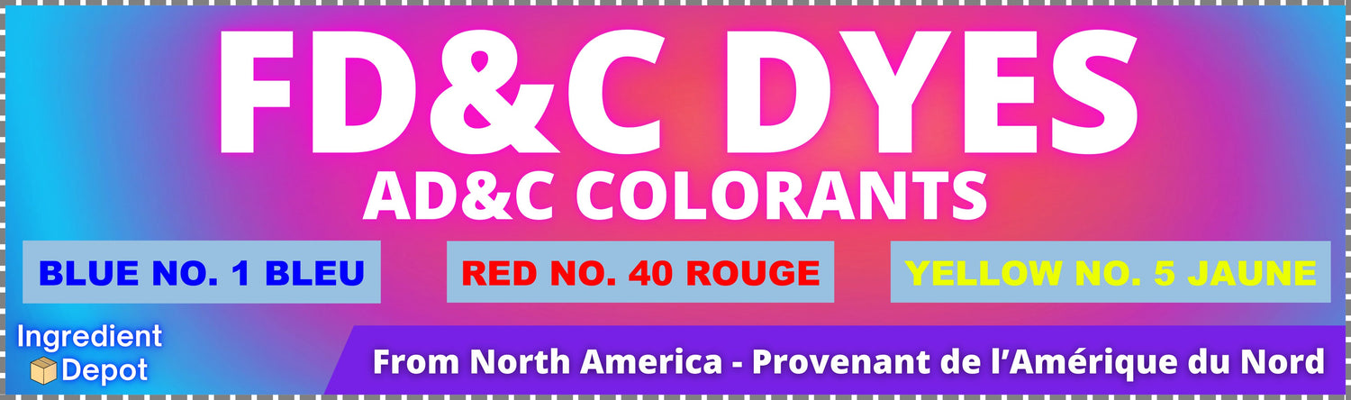 Ingredient Depot - FD&C Dyes - Blue No. 1, Red No. 40 and Yellow No. 5