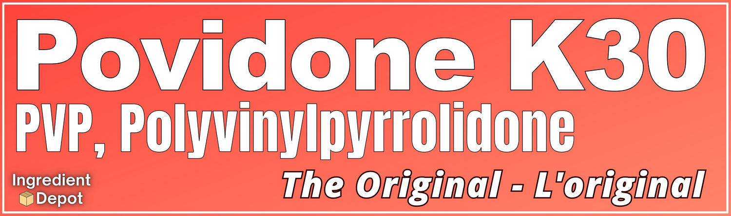 Ingredient Depot Povidone K30 PVP, Polyvinylpyrrolidone - The Original