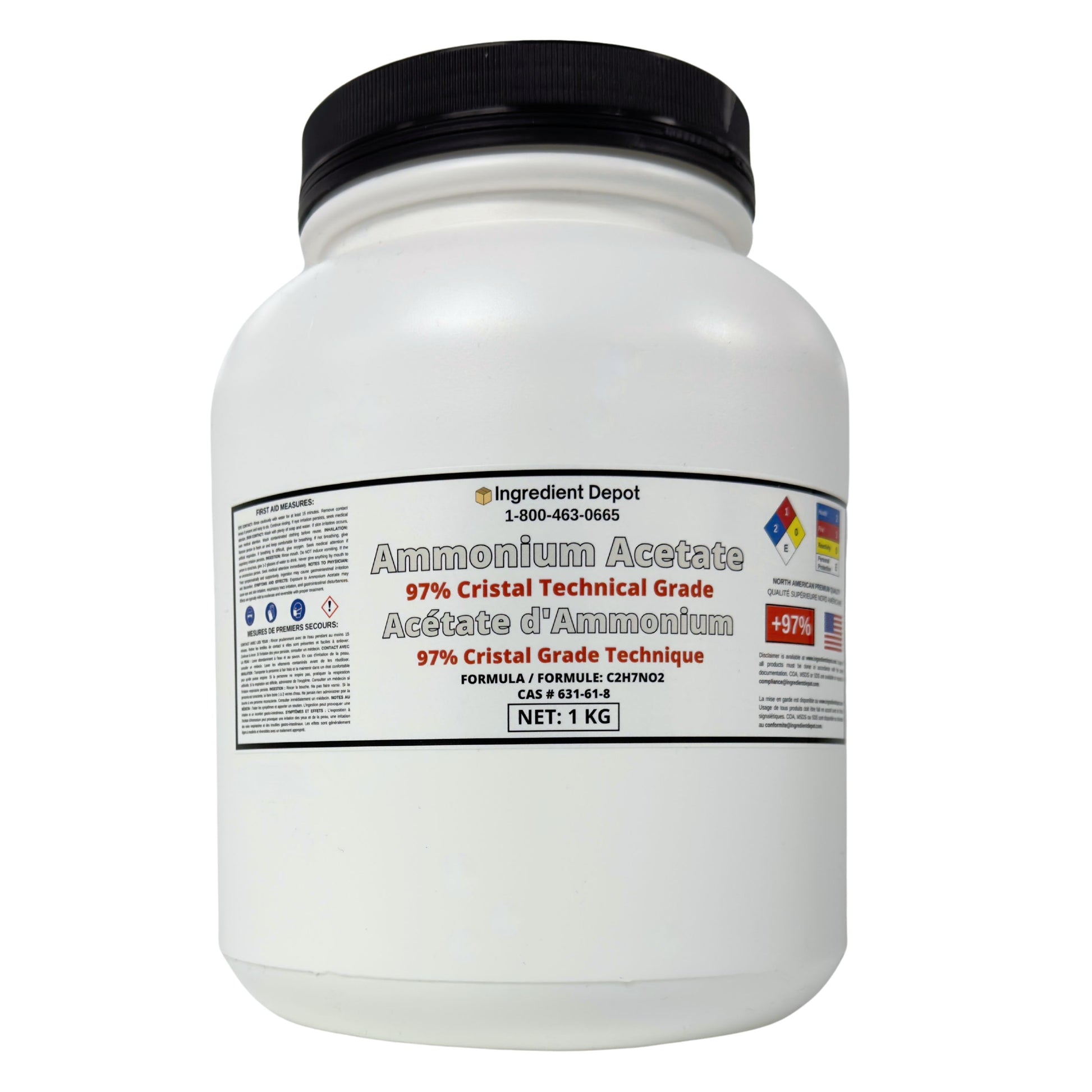 Ammonium Acetate 97% Crystal Purified 1 kg