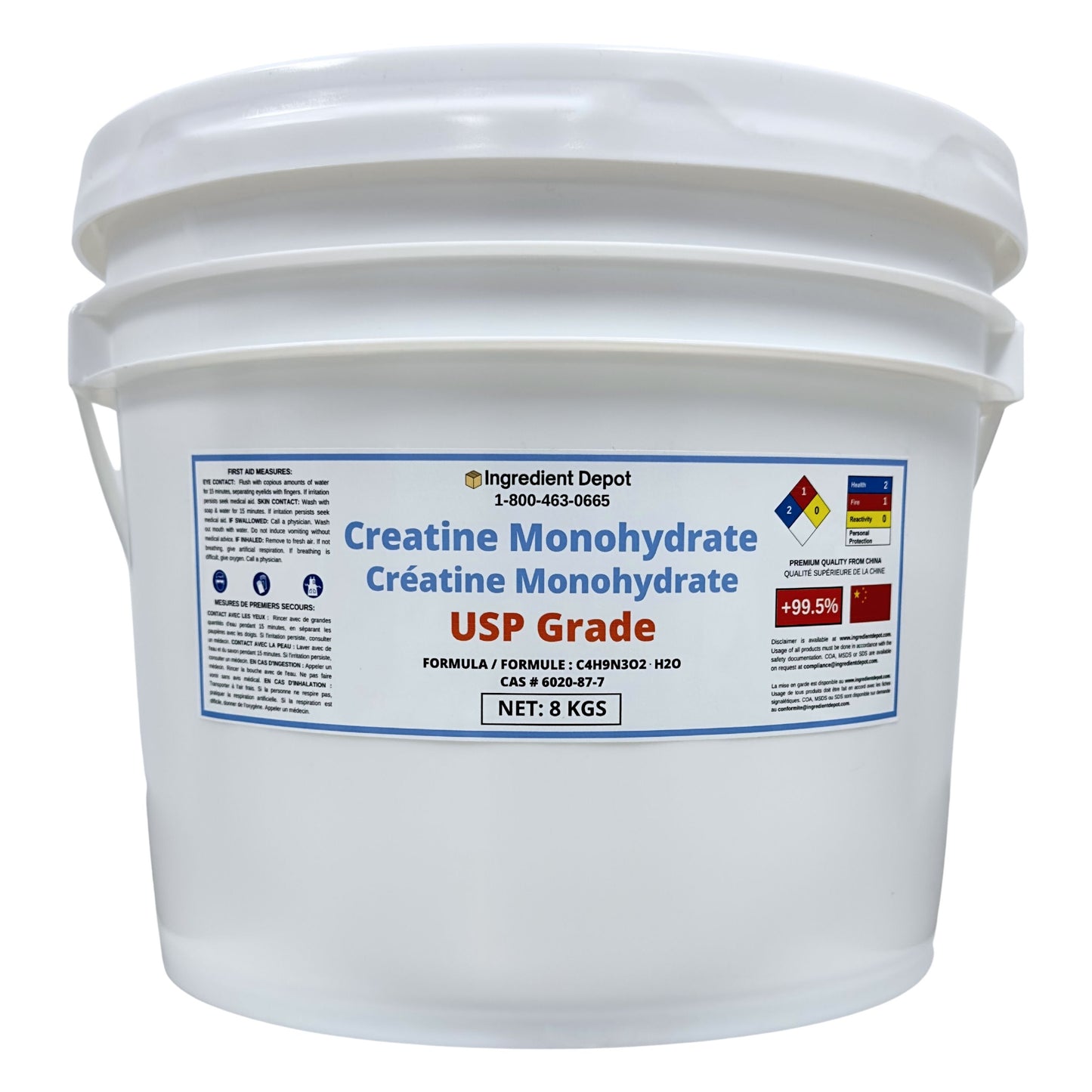 Creatine Monohydrate USP Grade 8 kgs - IngredientDepot.com