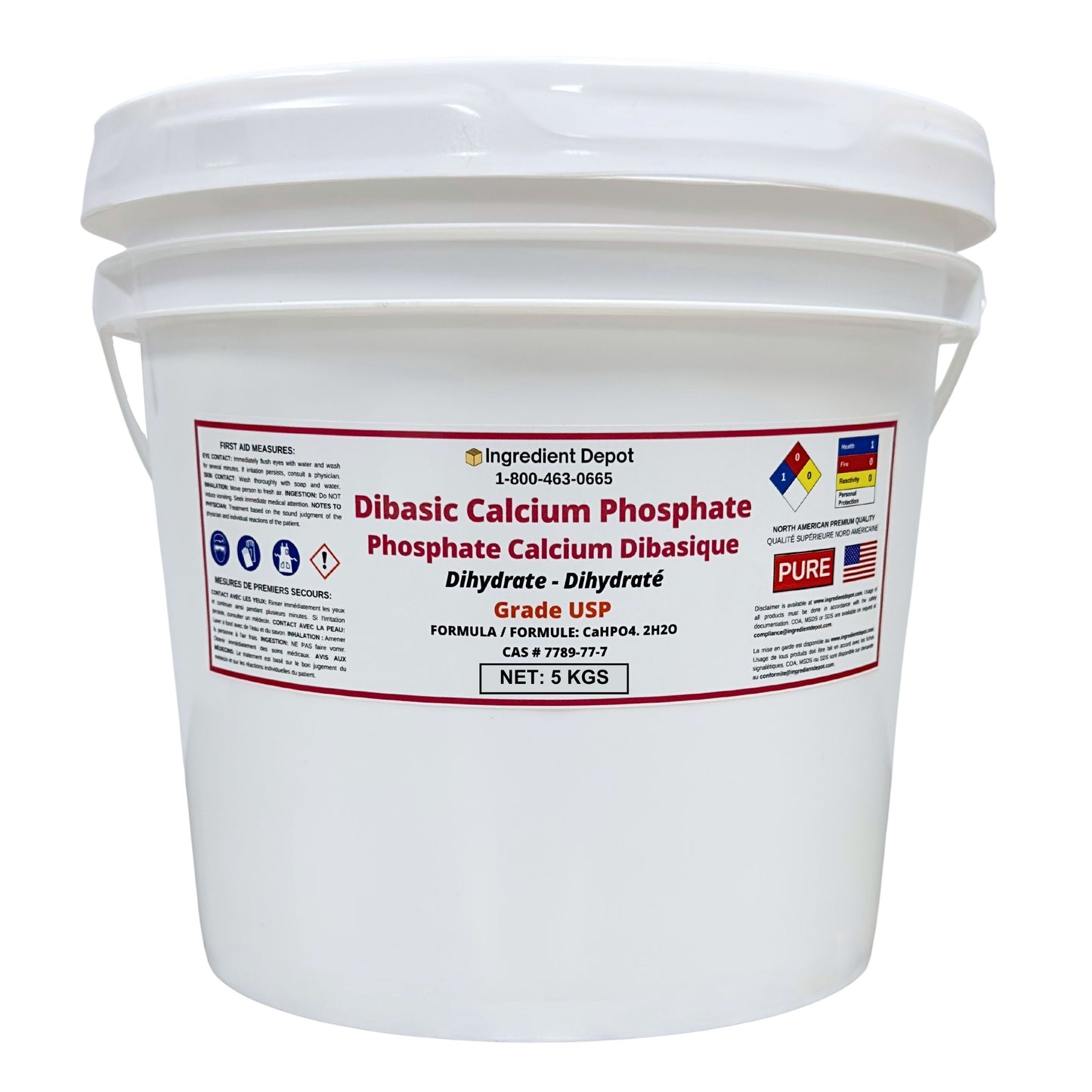 Dibasic Calcium Phosphate Dihydrate 5 kgs - IngredientDepot.com