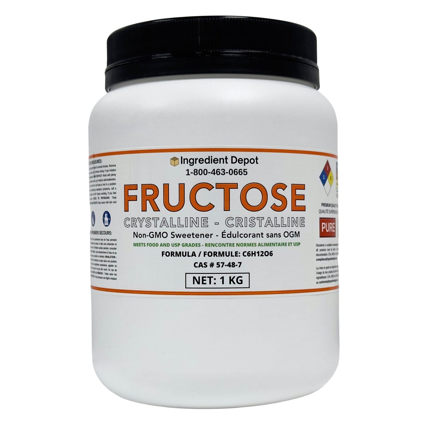 Fructose Crystalline, Food and USP Grade, Non-GMO 1 kg - IngredientDepot.com