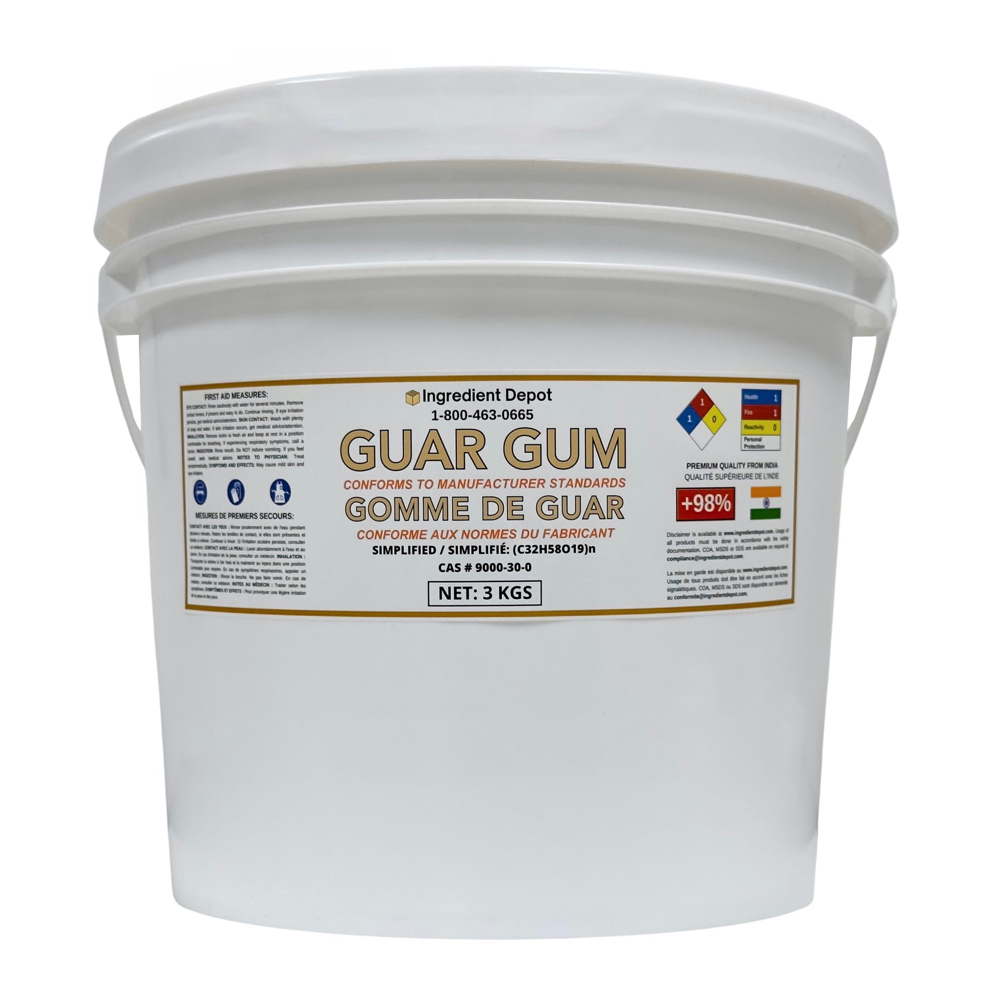 Guar Gum Powder 3 kgs - IngredientDepot.com