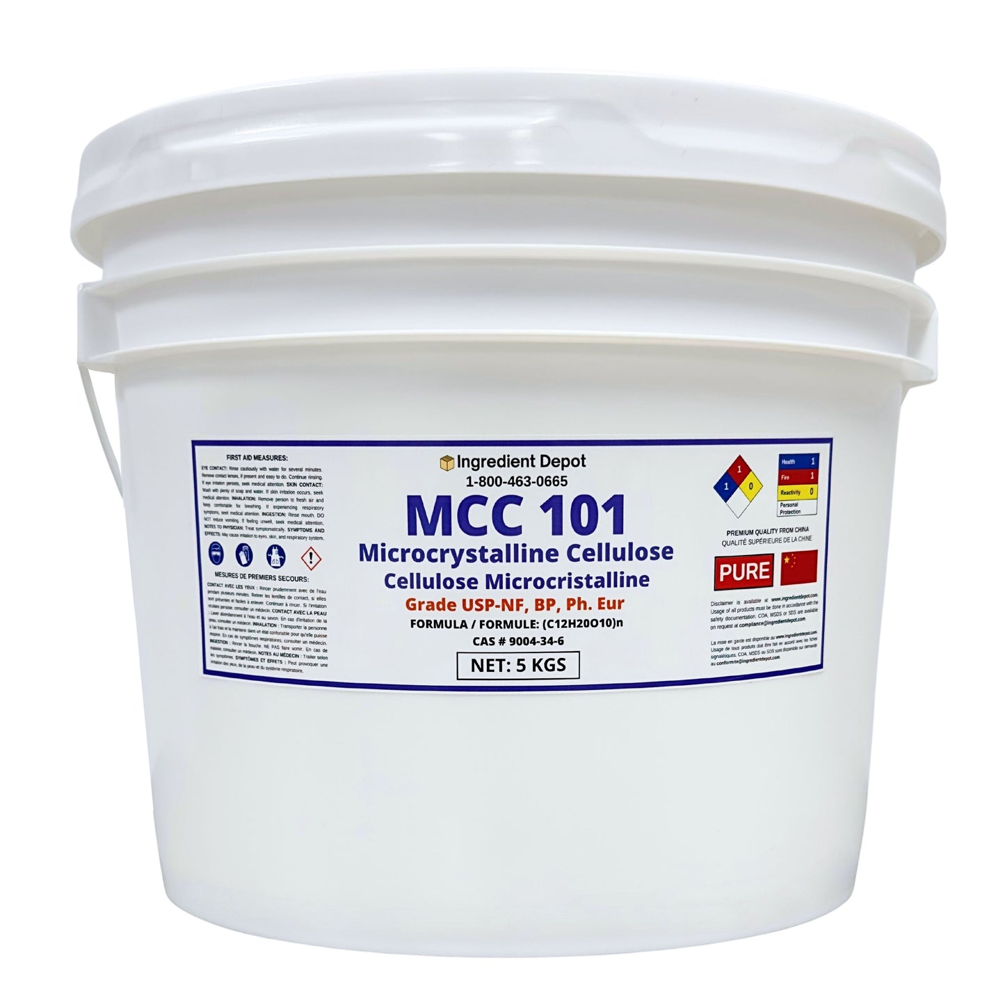MCC 101 Microcrystalline Cellulose 5 kgs - IngredientDepot.com