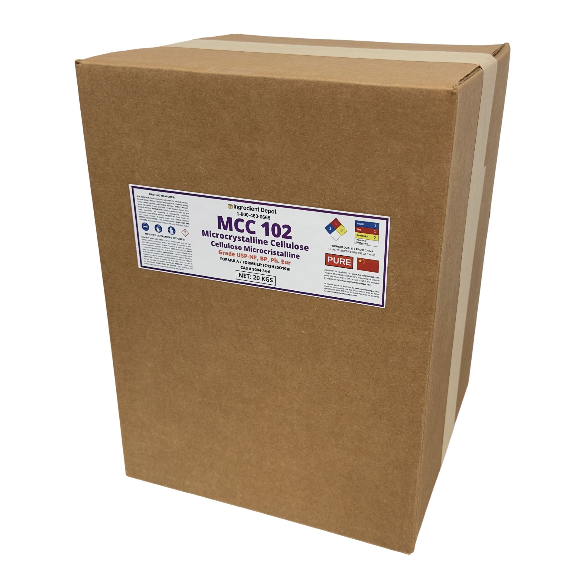 MCC 102 Microcrystalline Cellulose 20 kgs - IngredientDepot.com