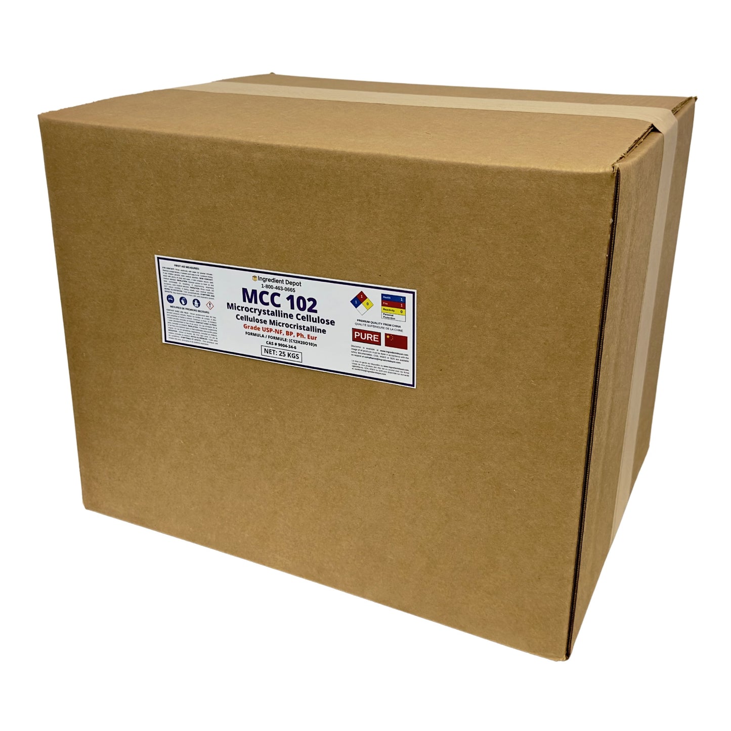 MCC 102 Microcrystalline Cellulose 25 kgs - IngredientDepot.com