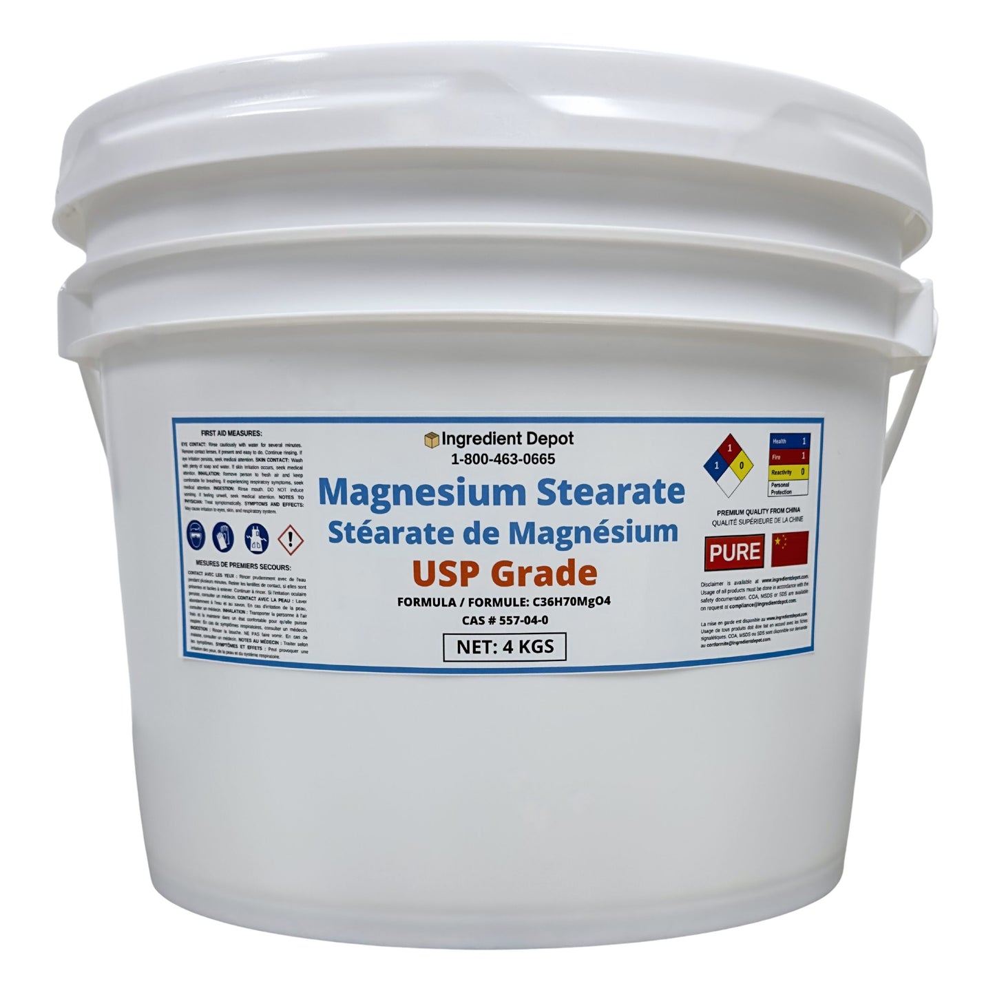 Magnesium Stearate USP Grade 4 kgs - IngredientDepot.com