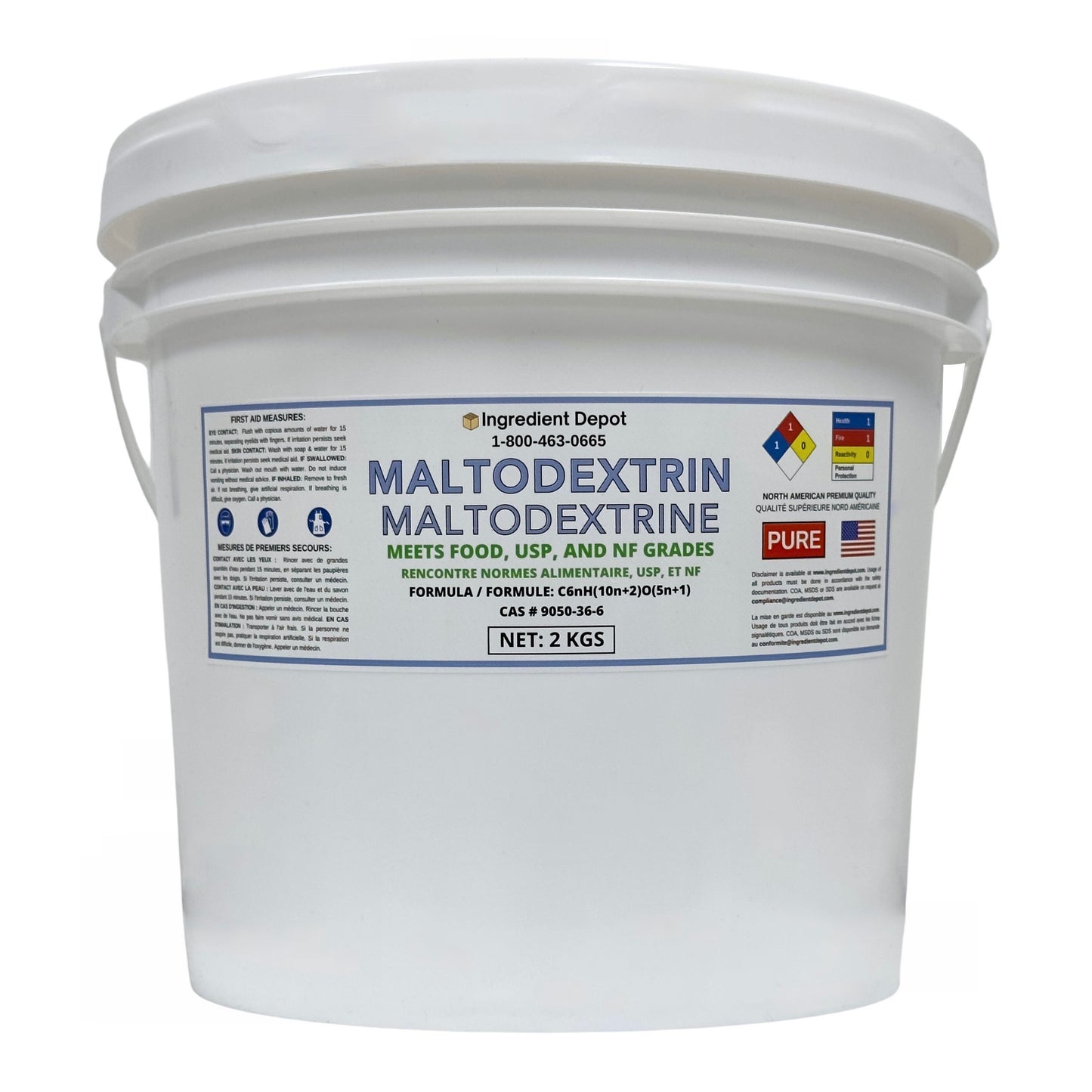 Maltodextrin, Food, USP and NF Grade 2 kgs - IngredientDepot.com