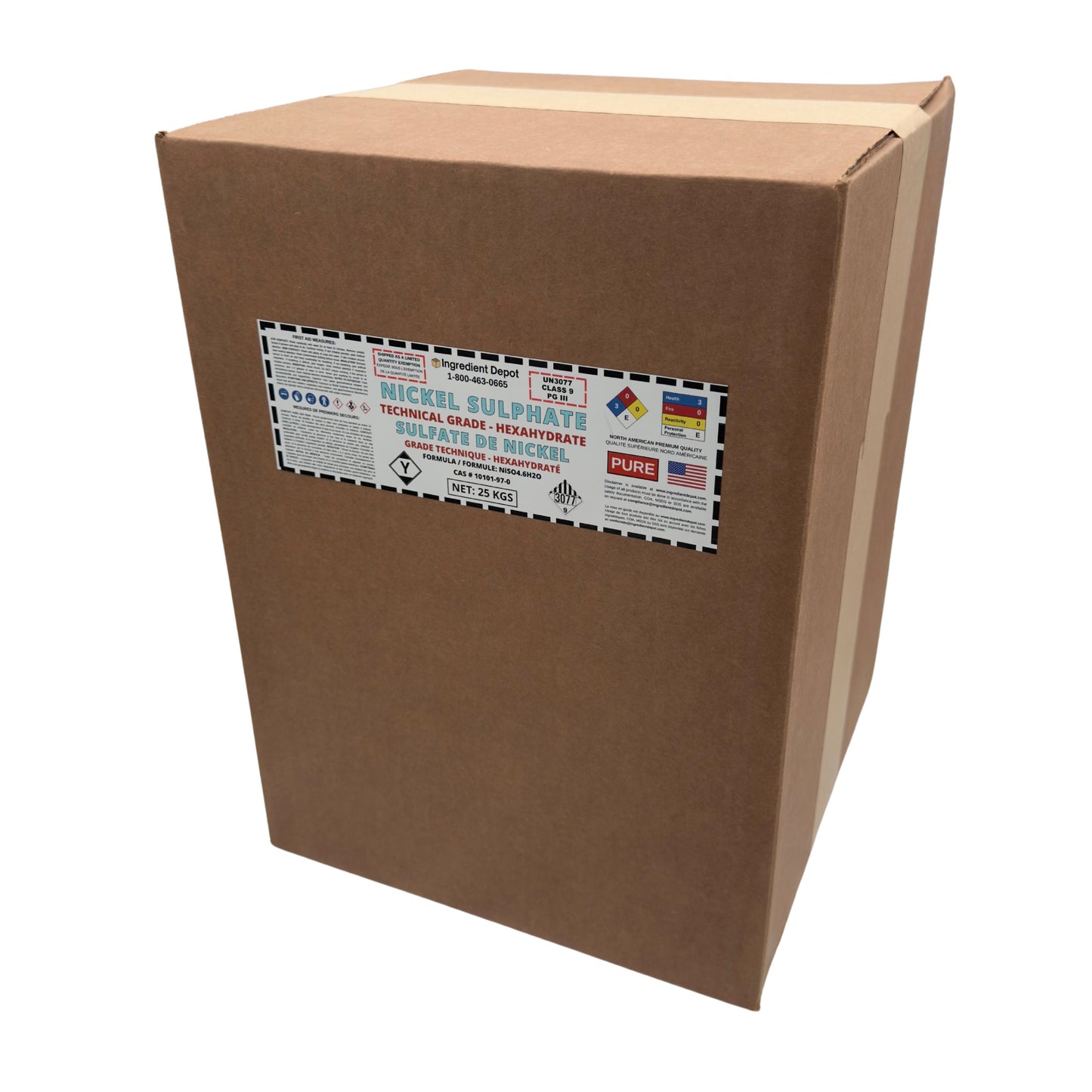 Nickel Sulphate (Sulfate) Hexahydrate 25 kgs