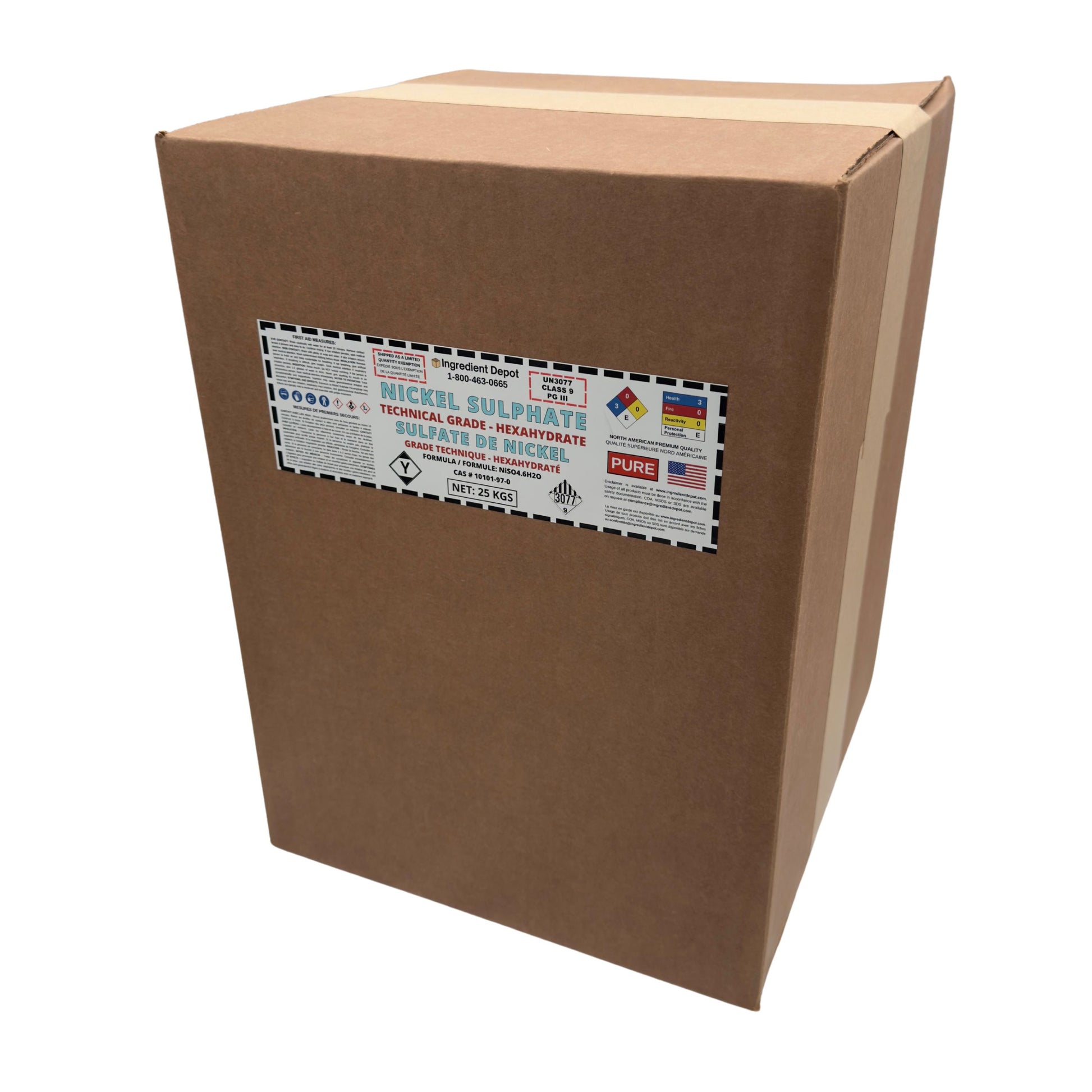 Nickel Sulphate (Sulfate) Hexahydrate 25 kgs