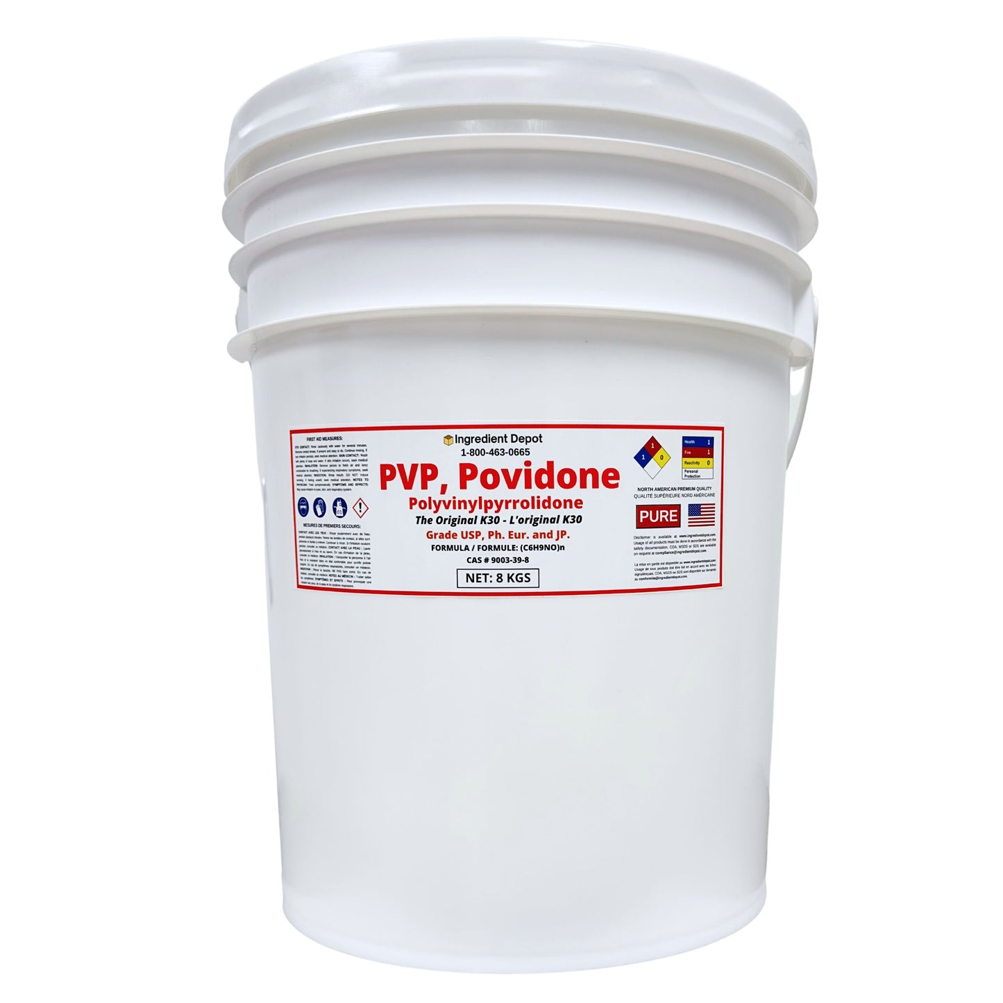 PVP Original K30, Povidone, Polyvinylpyrrolidone 8 kgs