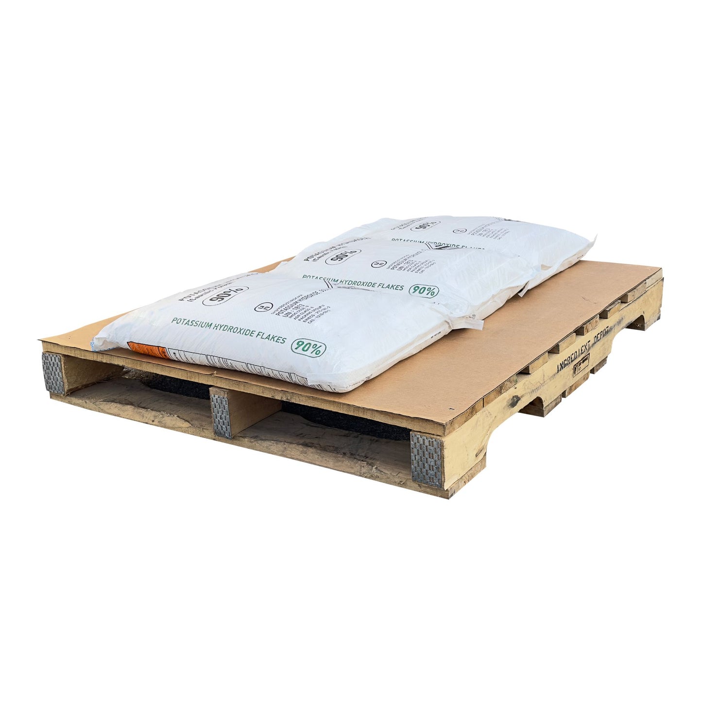 Potassium Hydroxide (Caustic Potash or KOH) Flakes - 22.68 kgs Bag(s) on a Pallet - IngredientDepot.com