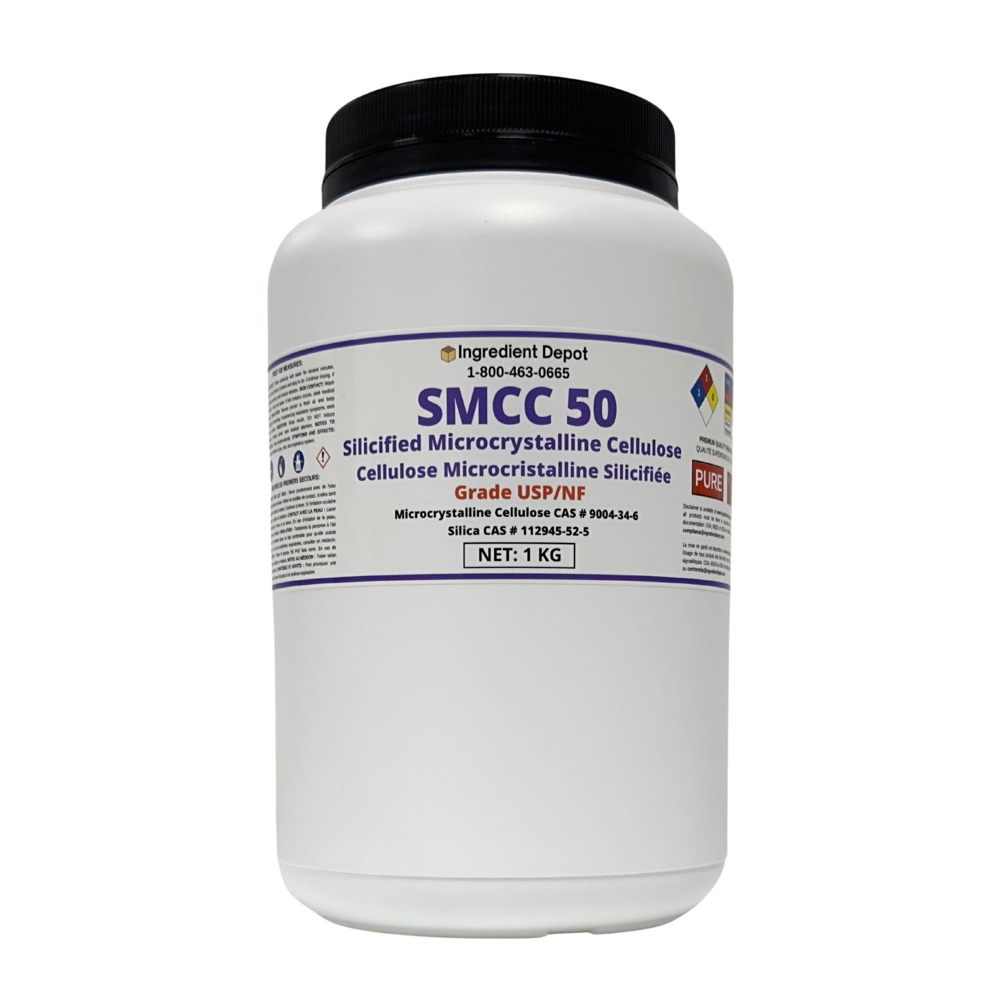 SMCC 50 Silicified Microcrystalline Cellulose - USP/NF Grade 1 kg - Ingredient Depot
