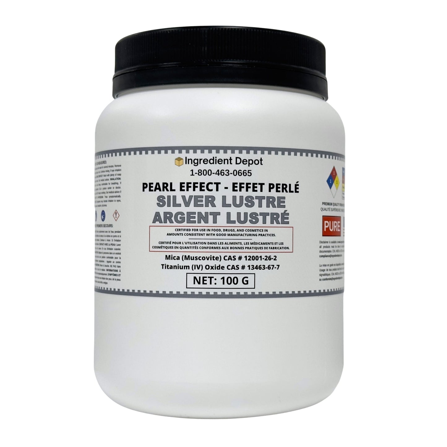 Argent-Lustre Poudre à Effet de Perle 100g