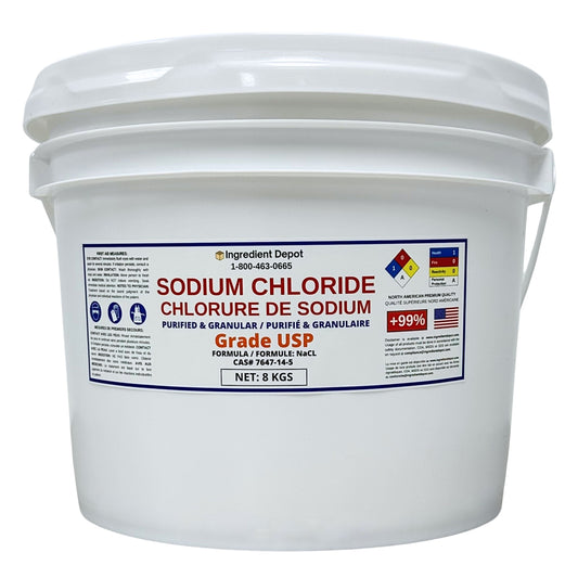 Sodium Chloride Grade Premium Purified USP Grade 8 kgs - IngredientDepot.com