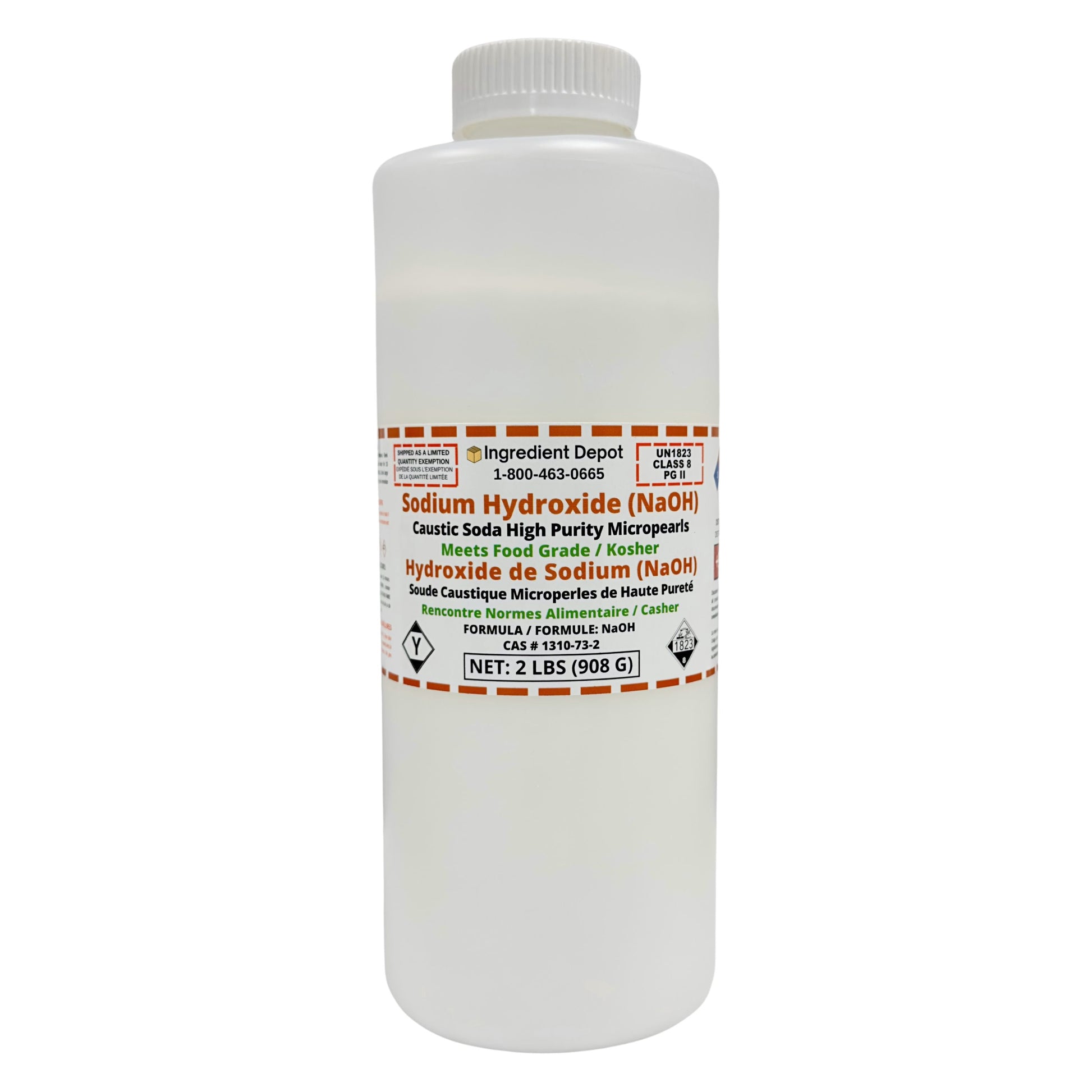Sodium Hydroxide (NaOH or Caustic Soda) Micropearls 2 lbs