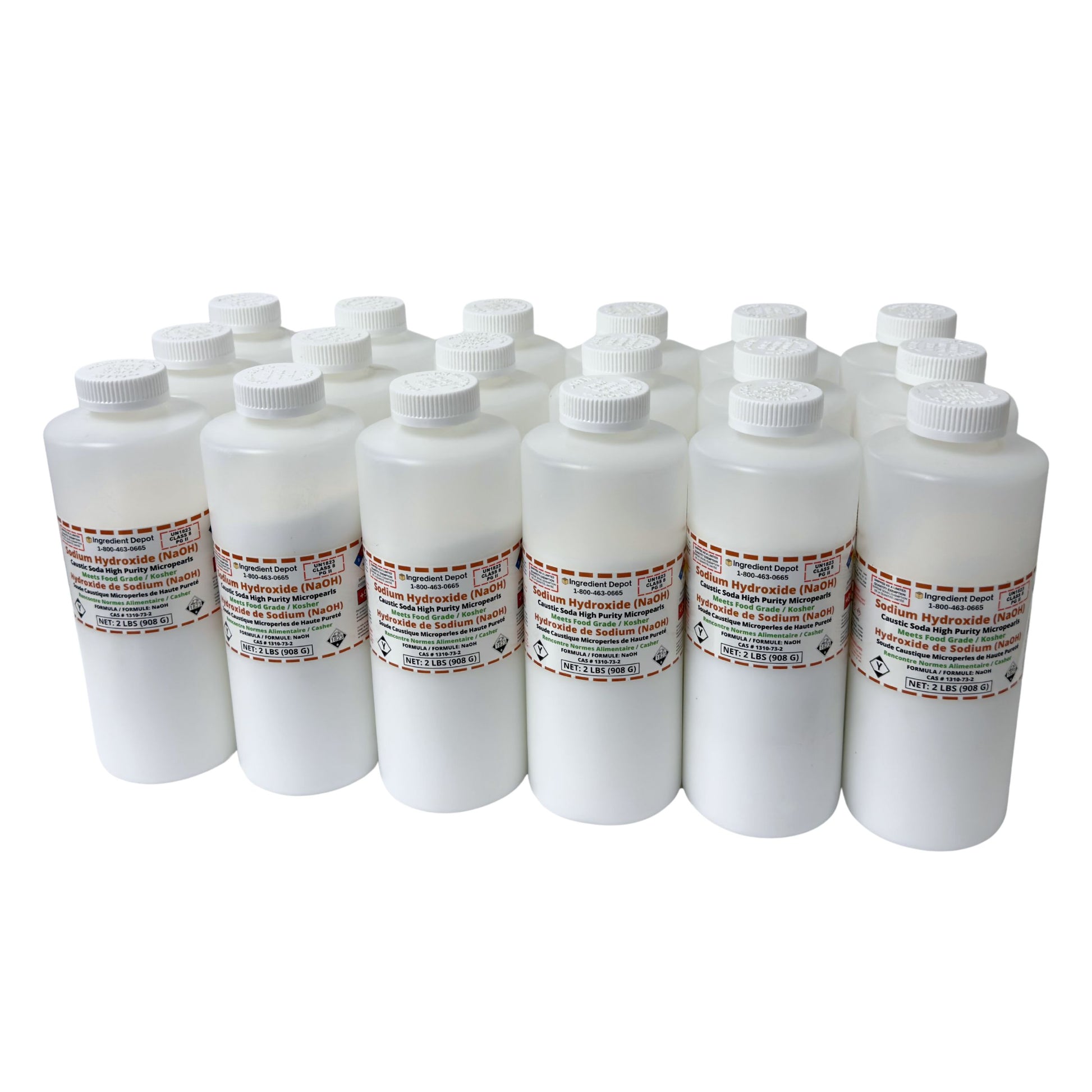 Sodium Hydroxide (NaOH or Caustic Soda) Micropearls 18 Jars