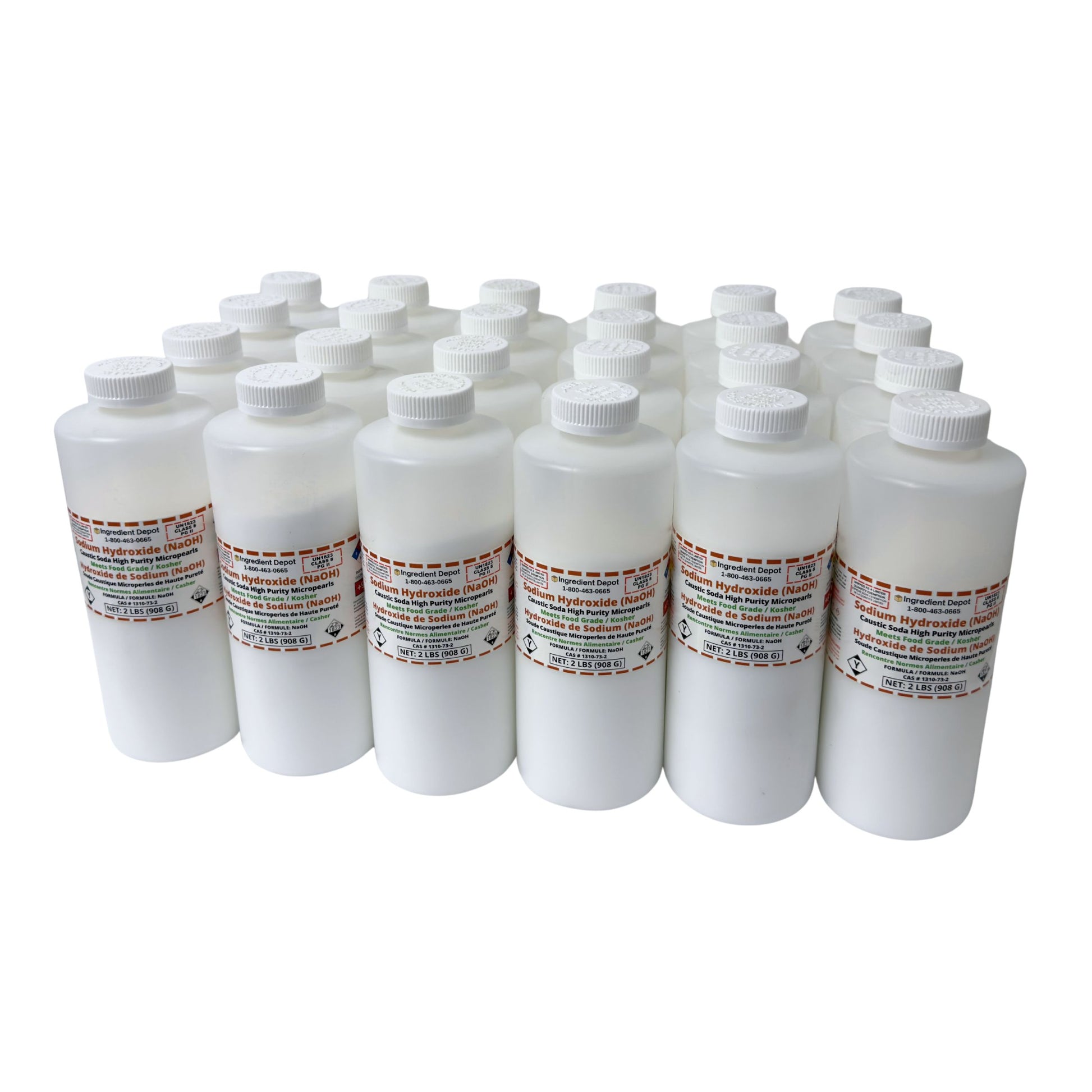 Sodium Hydroxide (NaOH or Caustic Soda) Micropearls 24 Jars