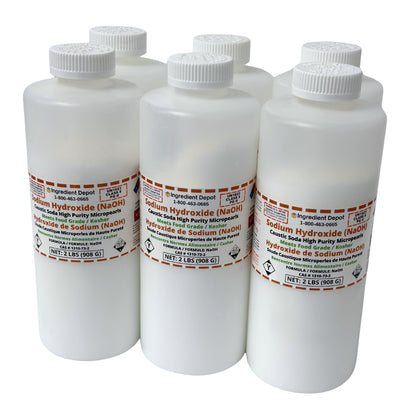 Sodium Hydroxide (NaOH or Caustic Soda) Micropearls 6 Jars