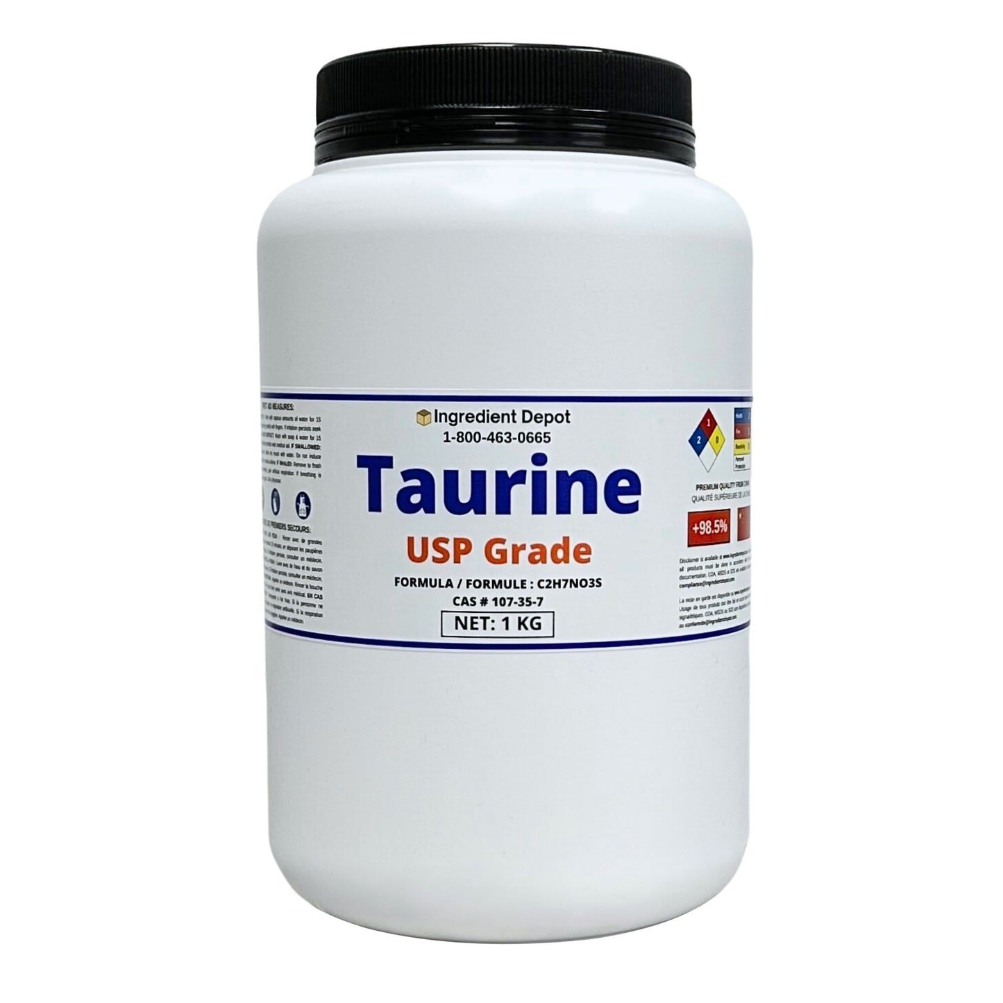 Taurine Powder 1 kg - IngredientDepot.com