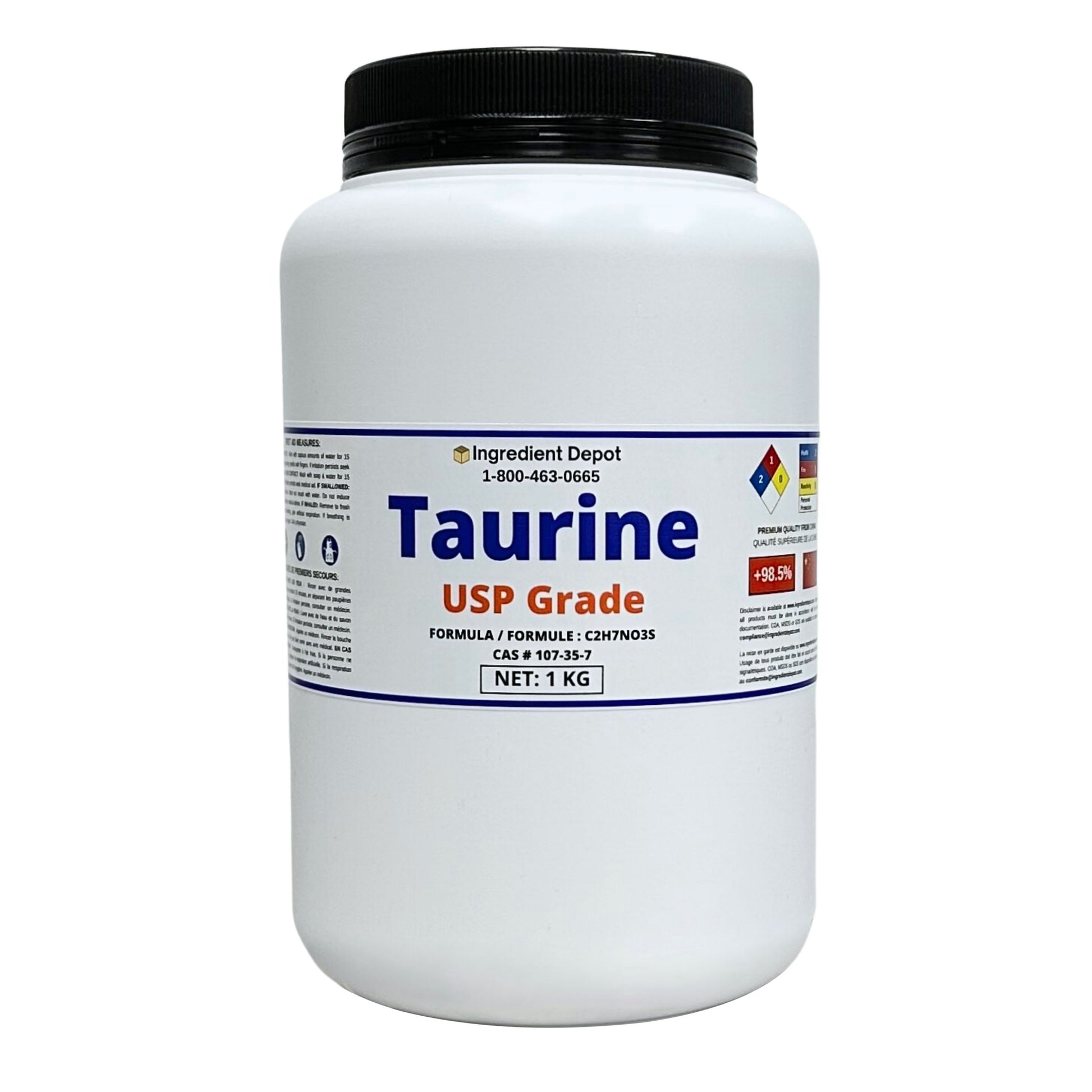 Taurine Powder 1 kg - IngredientDepot.com