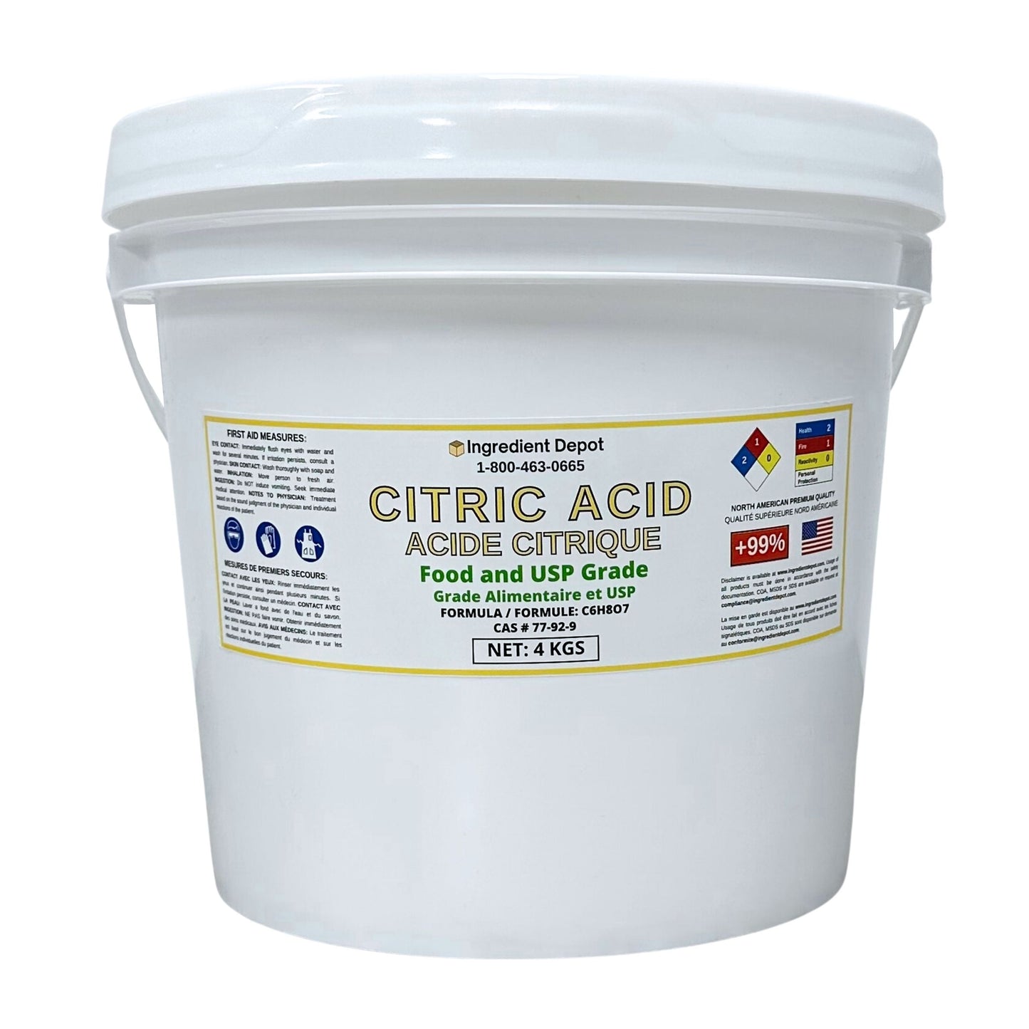 Citric Acid Food and USP Grade (North America) 4 kgs