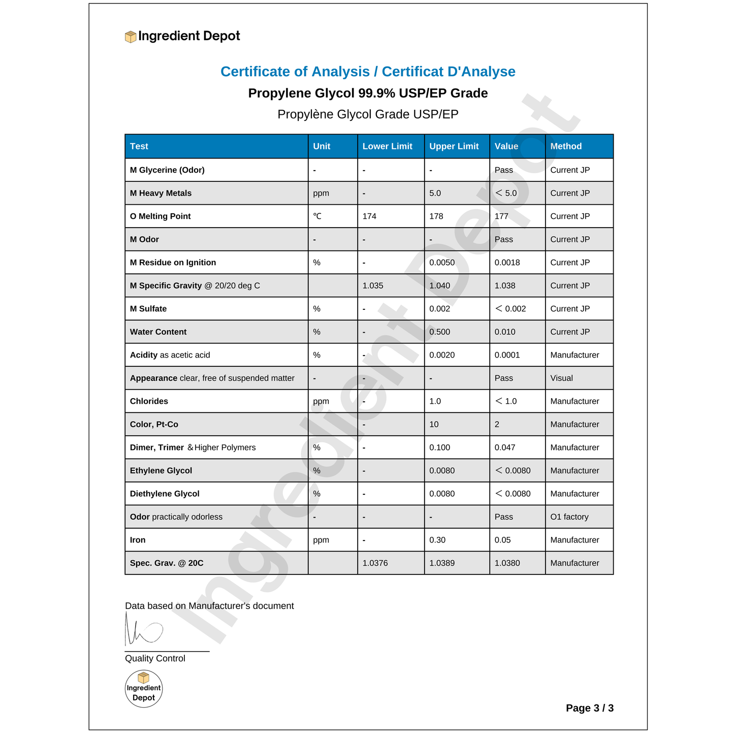 Propylene Glycol 99.9% USP/EP Grade 20 litres