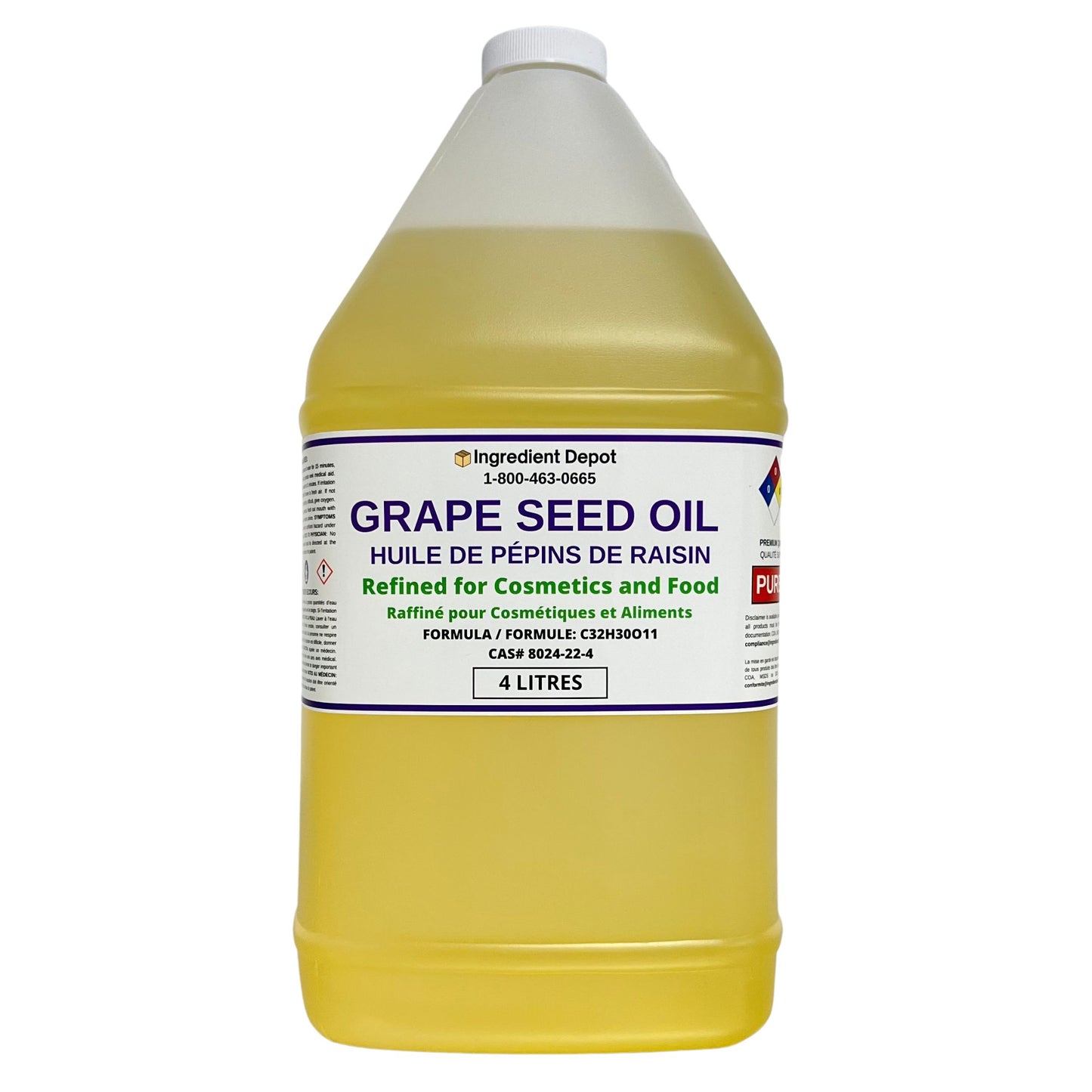 Grape Seed Oil (Refined) 4 litres - IngredientDepot.com