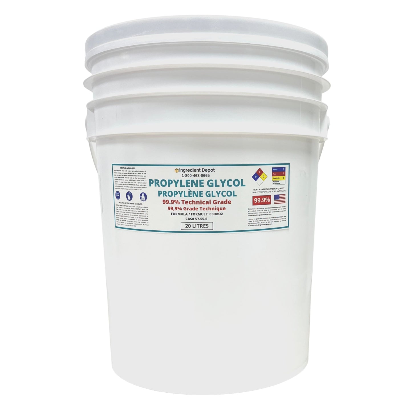 Propylene Glycol 99.9% Technical Grade 20 litres - IngredientDepot.com