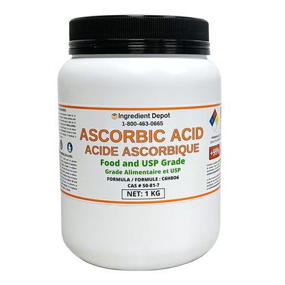 Ascorbic Acid (Vitamin C), Food and USP Grade 1 kg - IngredientDepot.com