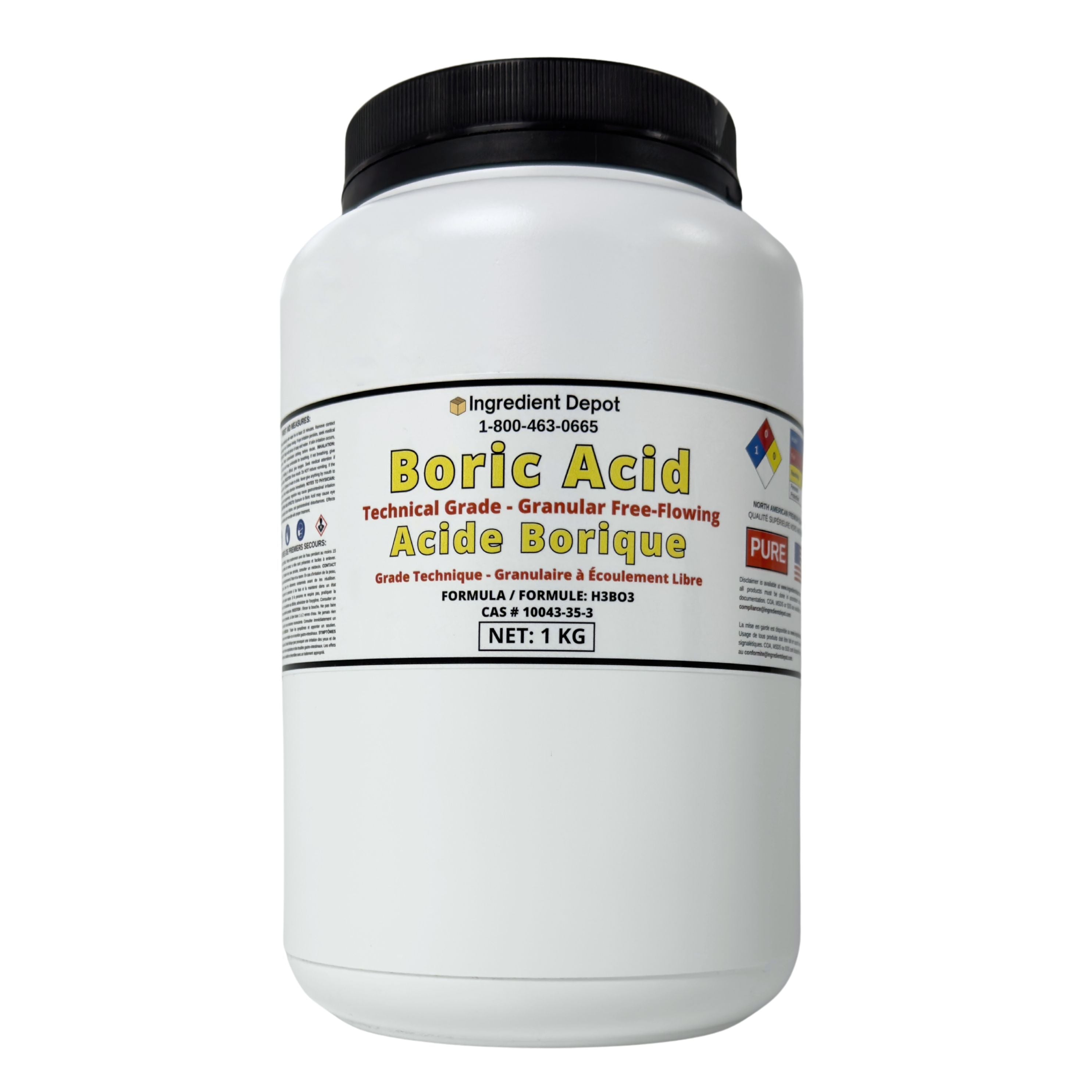Boric Acid Technical Grade & Granular Free-Flowing 1 kg – Ingredient Depot