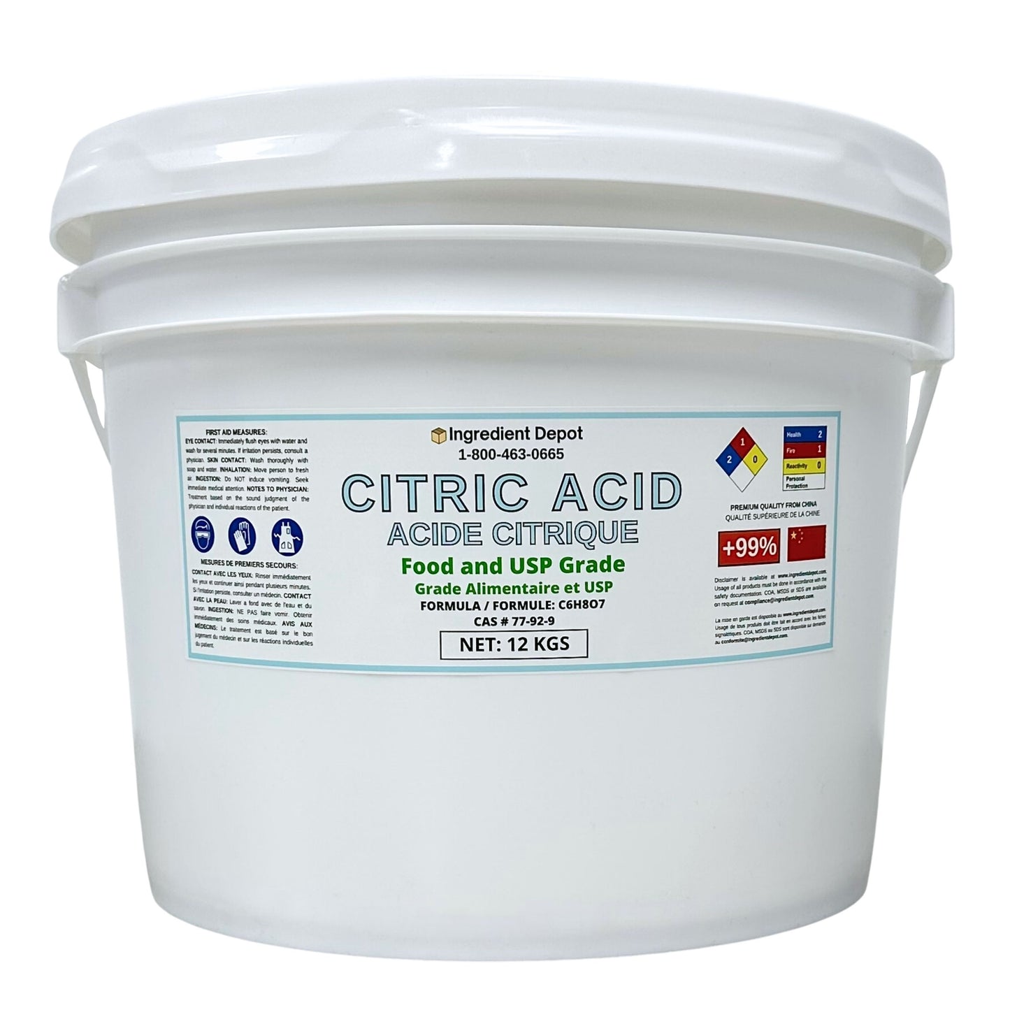 Citric Acid Food and USP Grade (China) 12 kgs - IngredientDepot.com