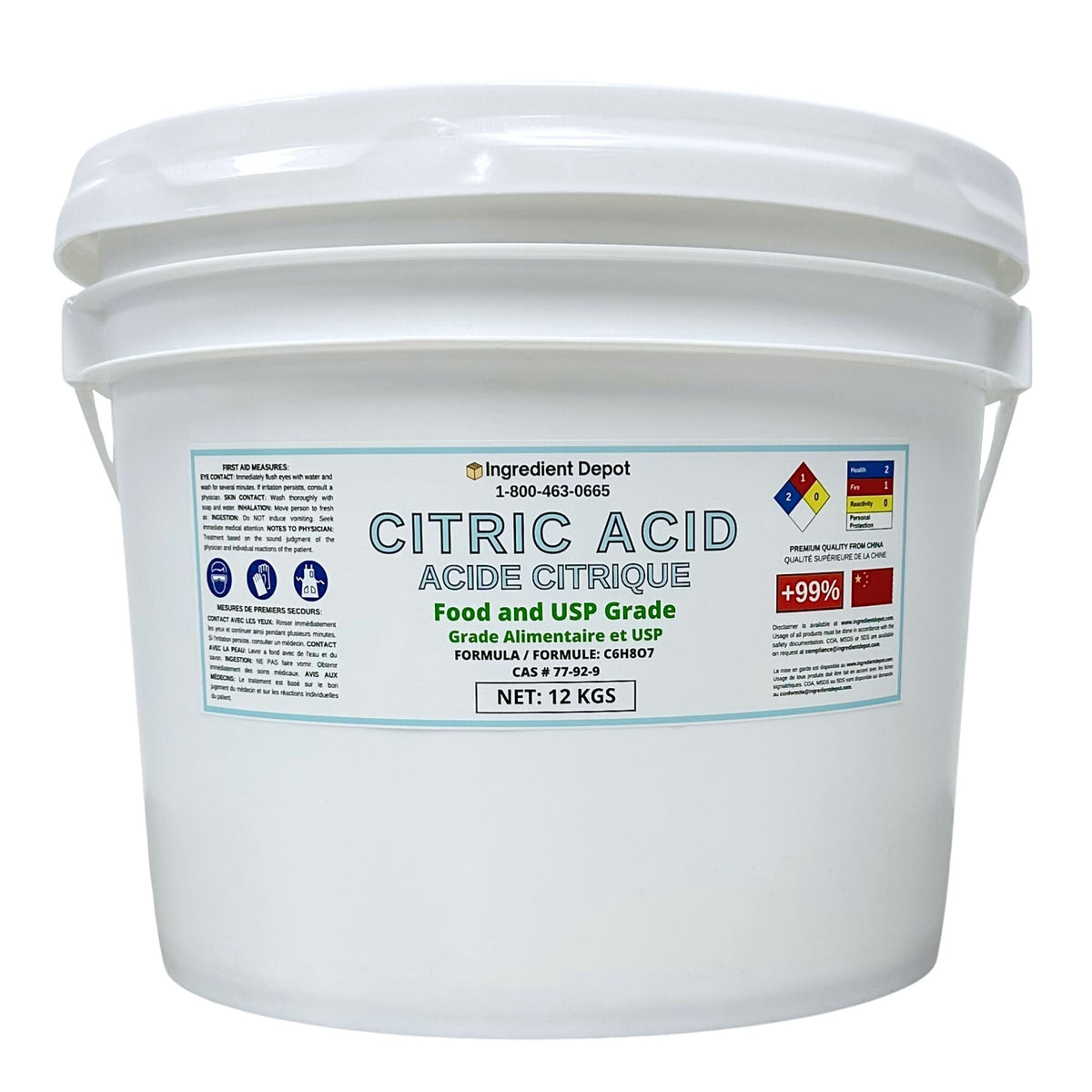 Citric Acid Food and USP Grade (China) 12 kgs