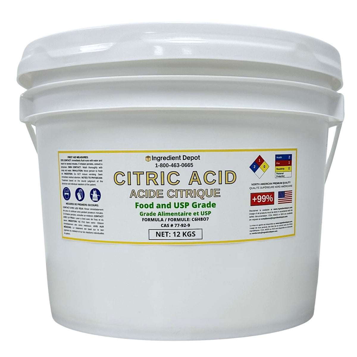 Citric Acid Food and USP Grade (North America) 12 kgs