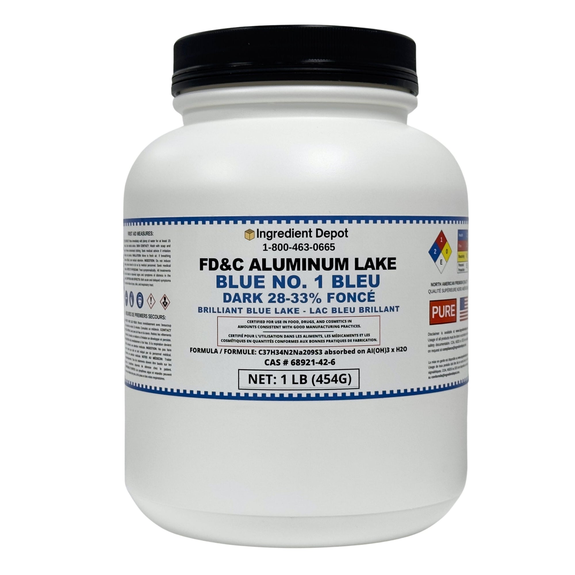 Blue No. 1 FD&C Aluminum Lake Dark (28-33%) Brilliant Blue 1 lb (454g)