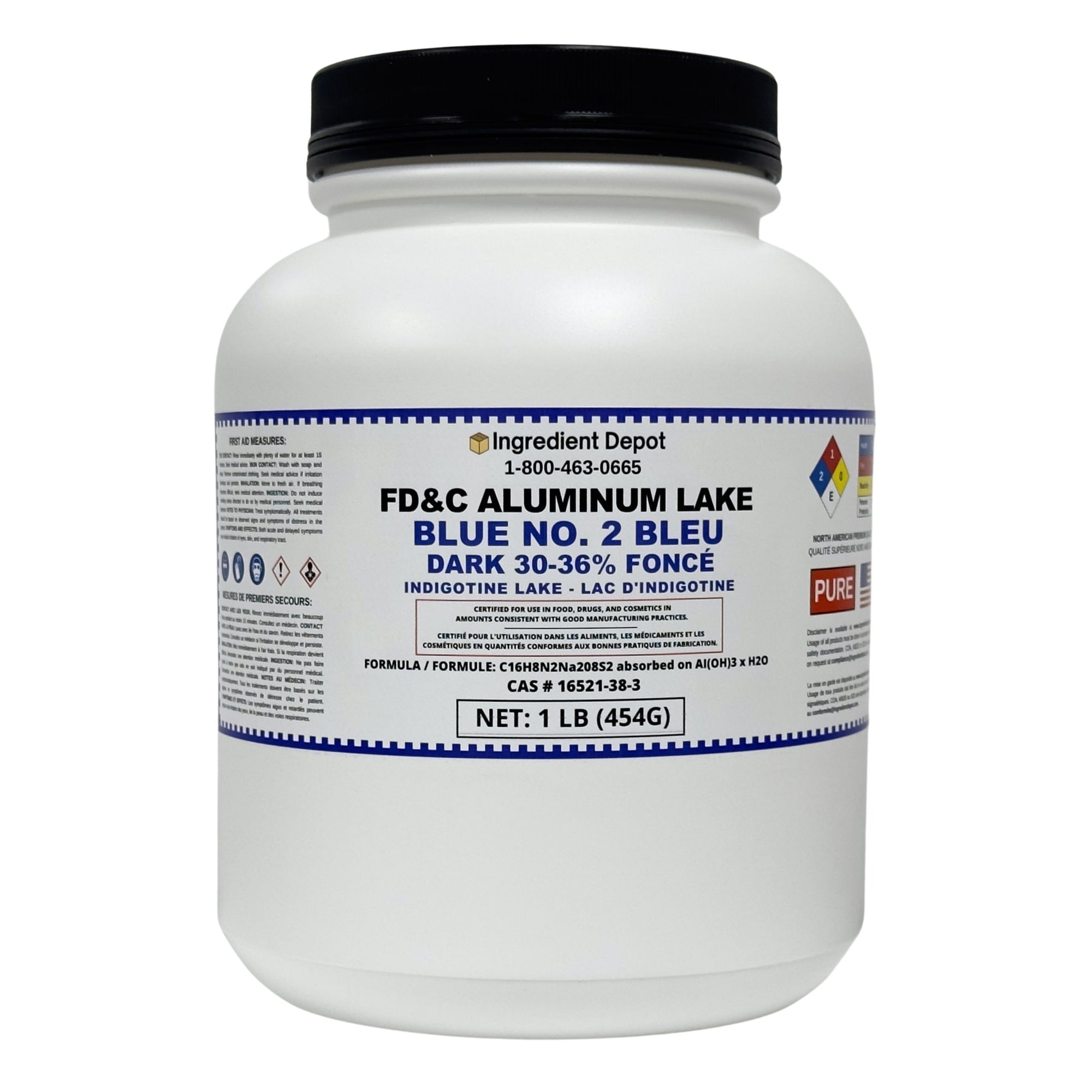 Blue No. 2 FD&C Aluminum Lake Dark (30-36%) Indigotine 1 lb (454g)