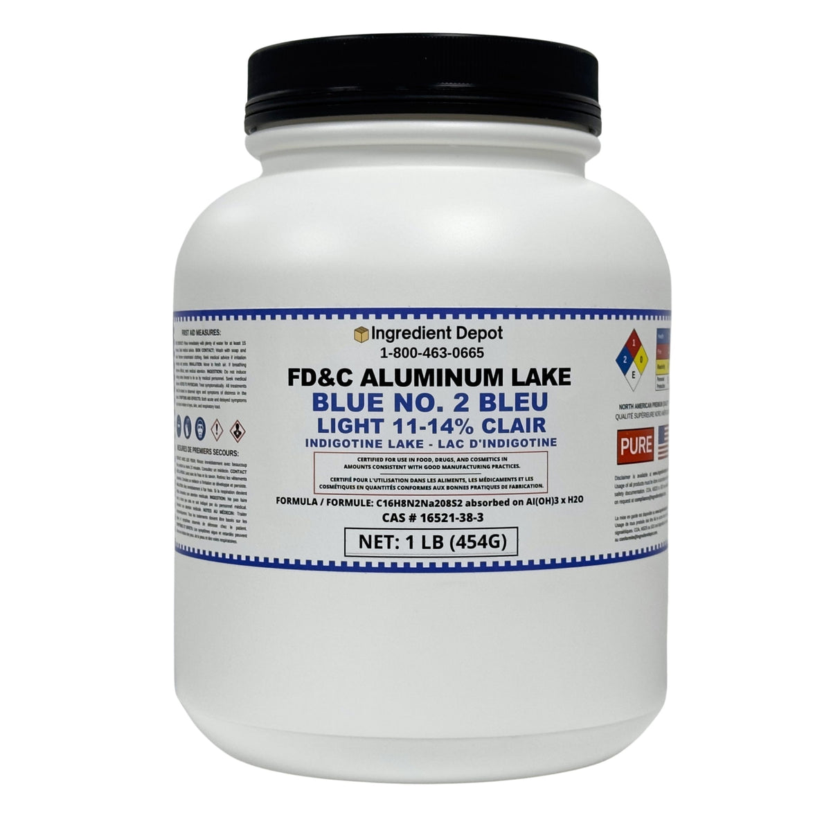 Blue No. 2 FD&amp;C Aluminum Lake Light (11-14%) Indigotine 1 lb (454g)