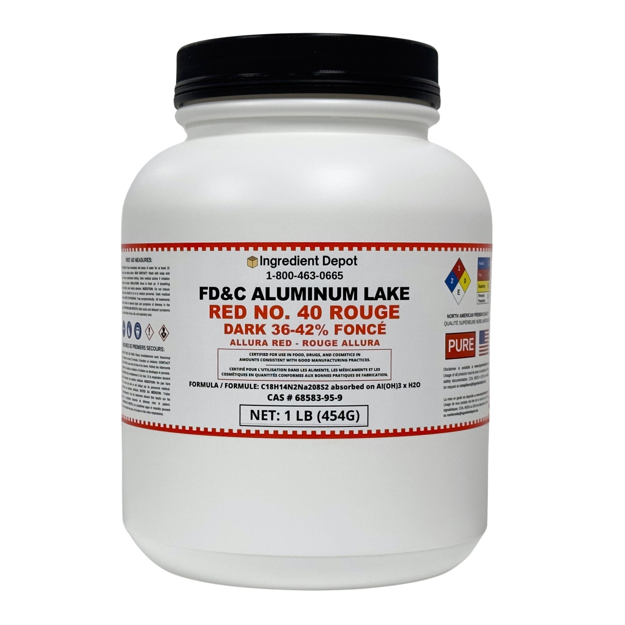Red No. 40 FD&C Aluminum Lake Dark (36-42%) Allura Red 1 lb (454g)