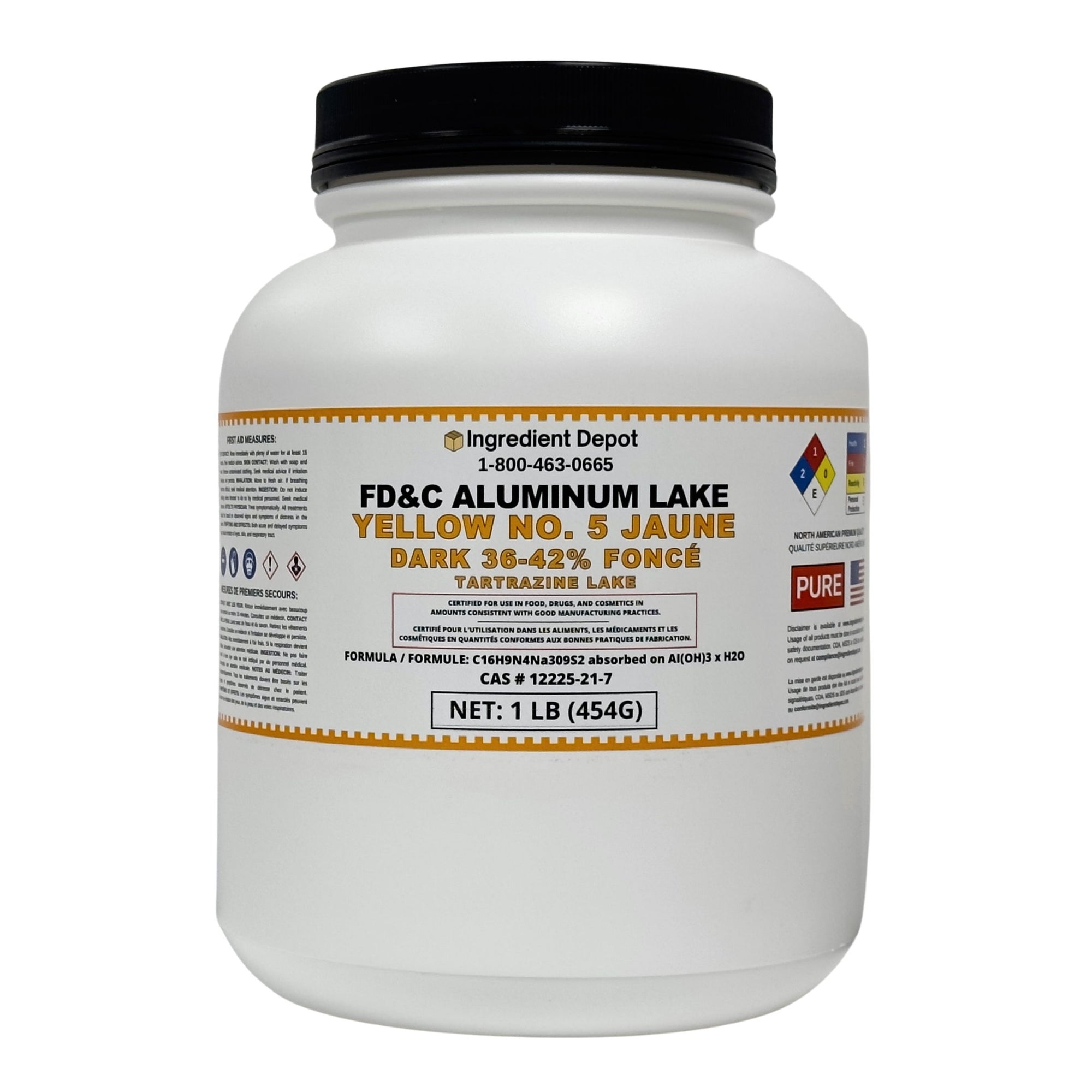 Yellow No. 5 FD&C Aluminum Lake Dark (36-42%) Tartrazine 1 lb (454g)