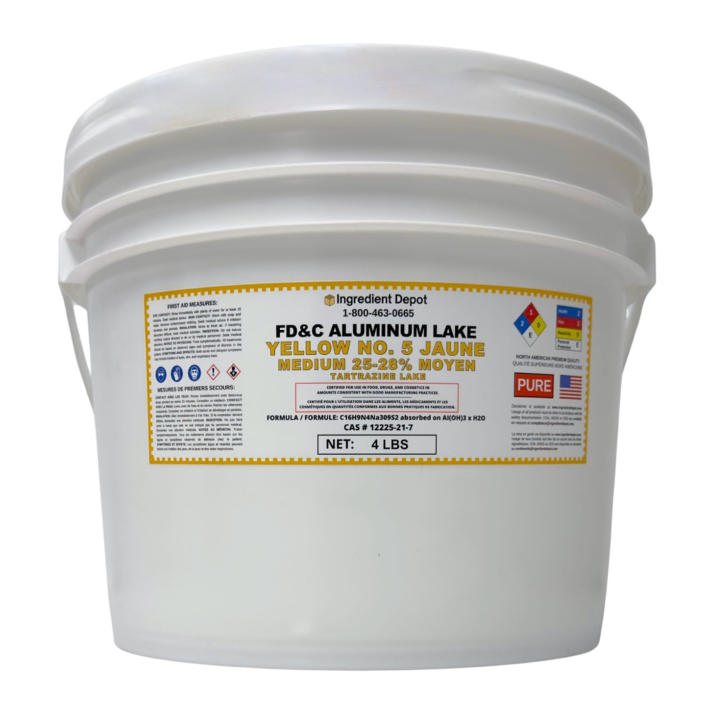 Jaune No. 5 FD&C Aluminum Lake Moyen (25-28%) Tartrazine
