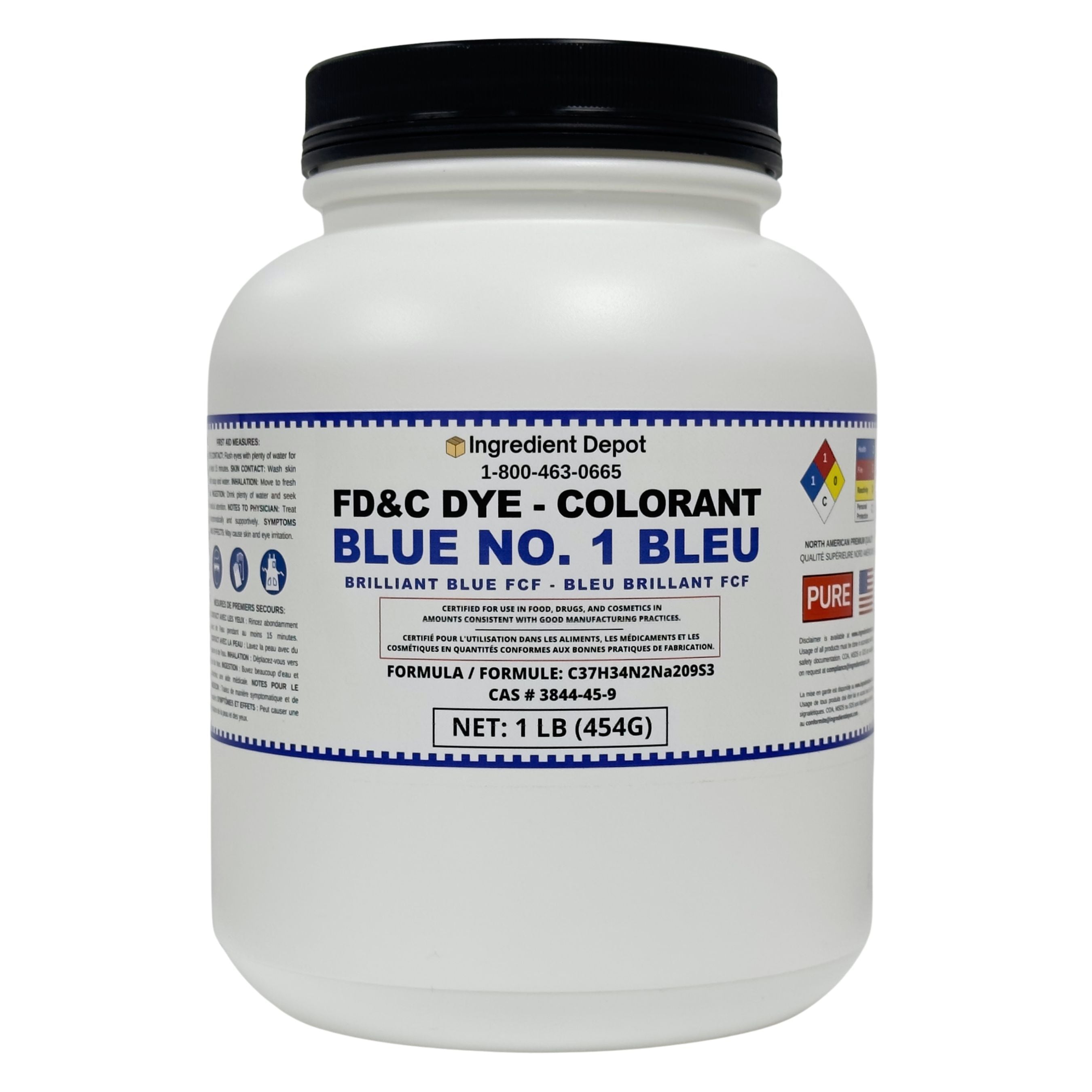 Blue No. 1 FD&C Dye (Brilliant Blue FCF) 1 lb (454g) – Ingredient Depot