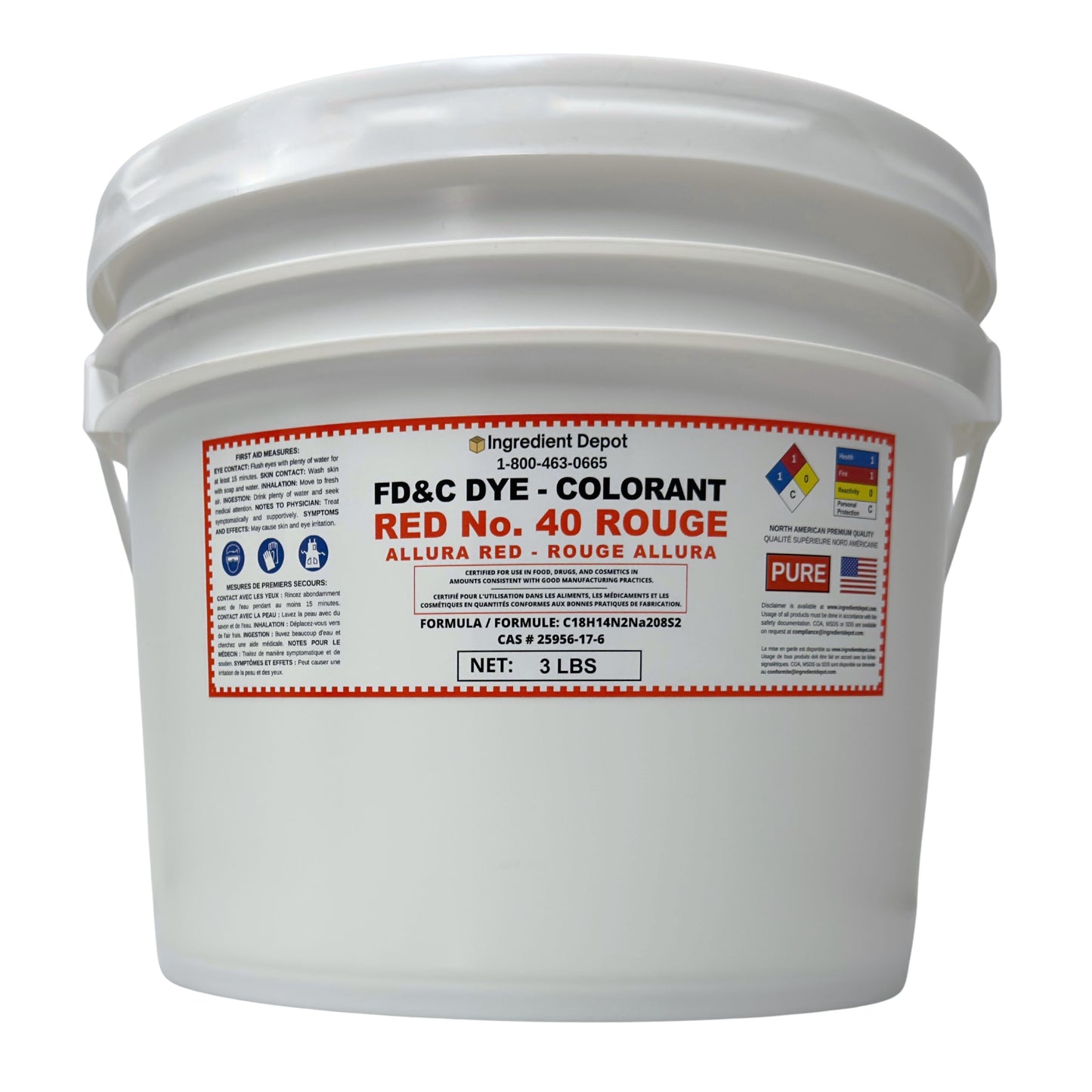 Red No. 40 FD&C Dye (Allura Red) 3 lbs
