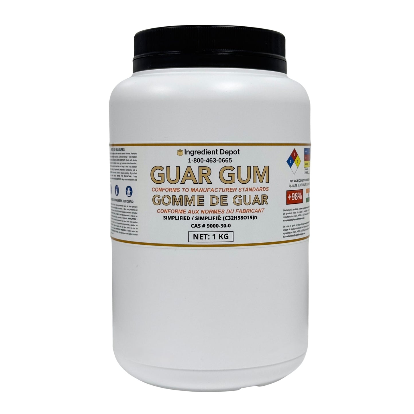 Guar Gum Powder 1 kg - IngredientDepot.com
