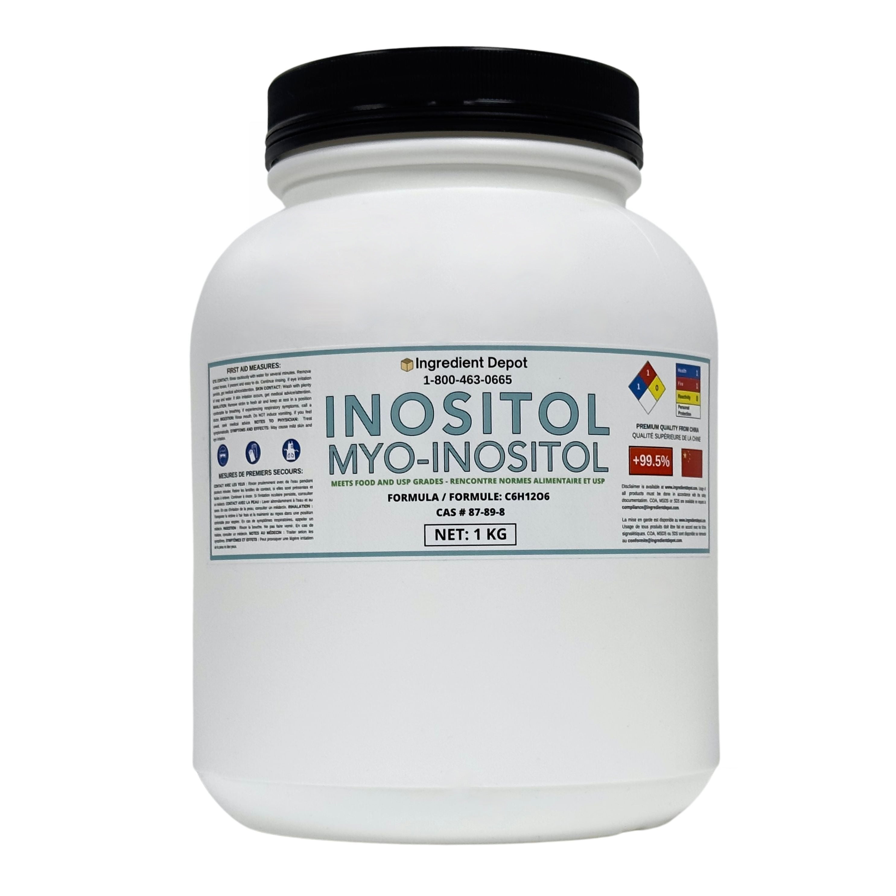 Inositol (myo-inositol), Food and USP Grade 1 kg – Ingredient Depot