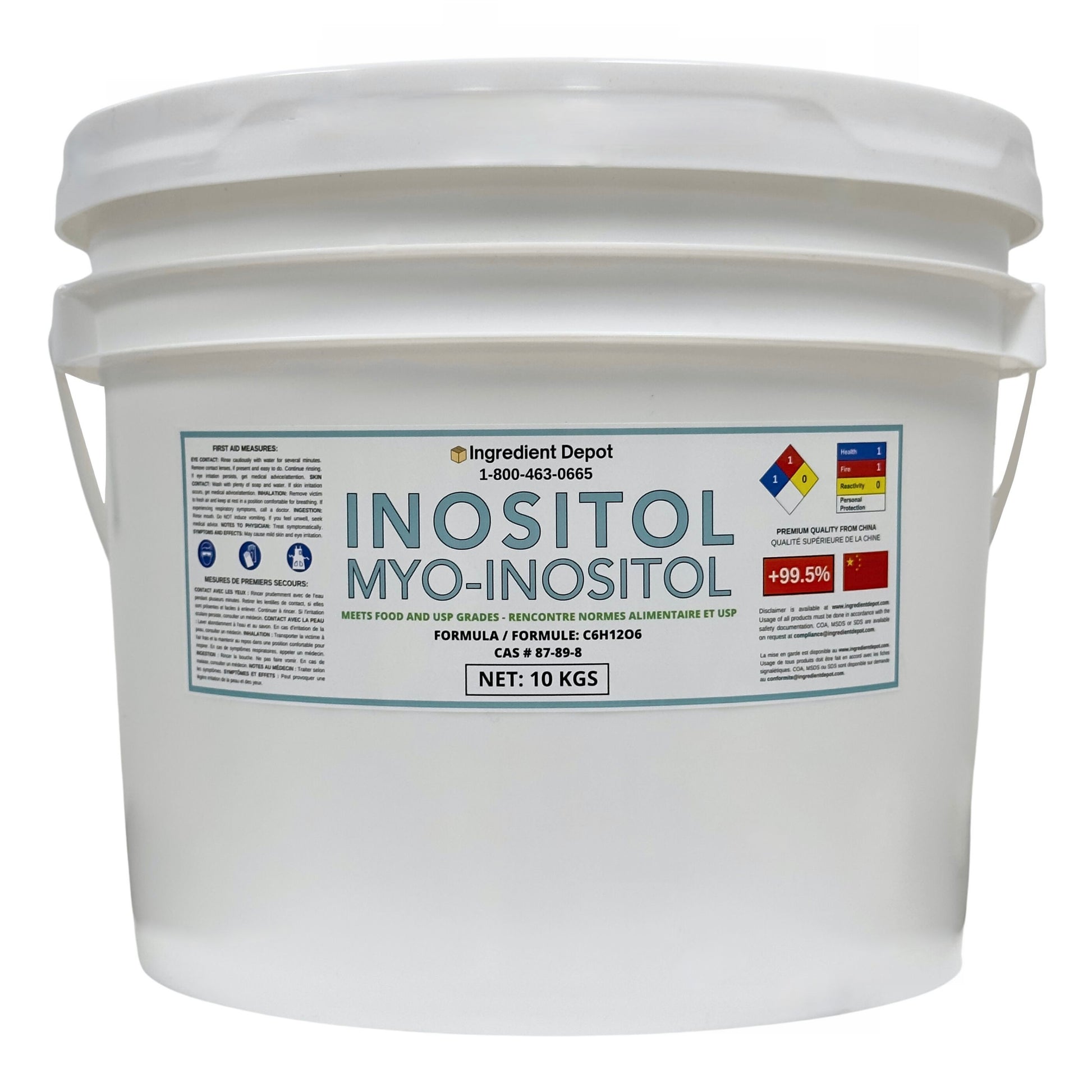 Inositol (myo-inositol), Food and USP Grade 10 kgs - IngredientDepot.com