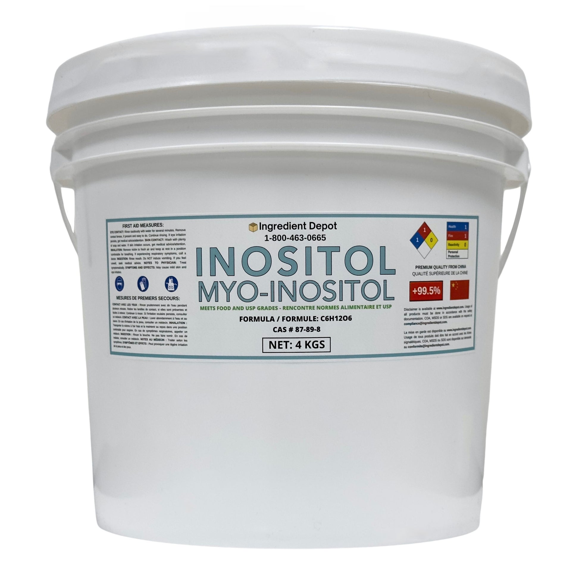 Inositol (myo-inositol), Food and USP Grade 4 kgs - IngredientDepot.com