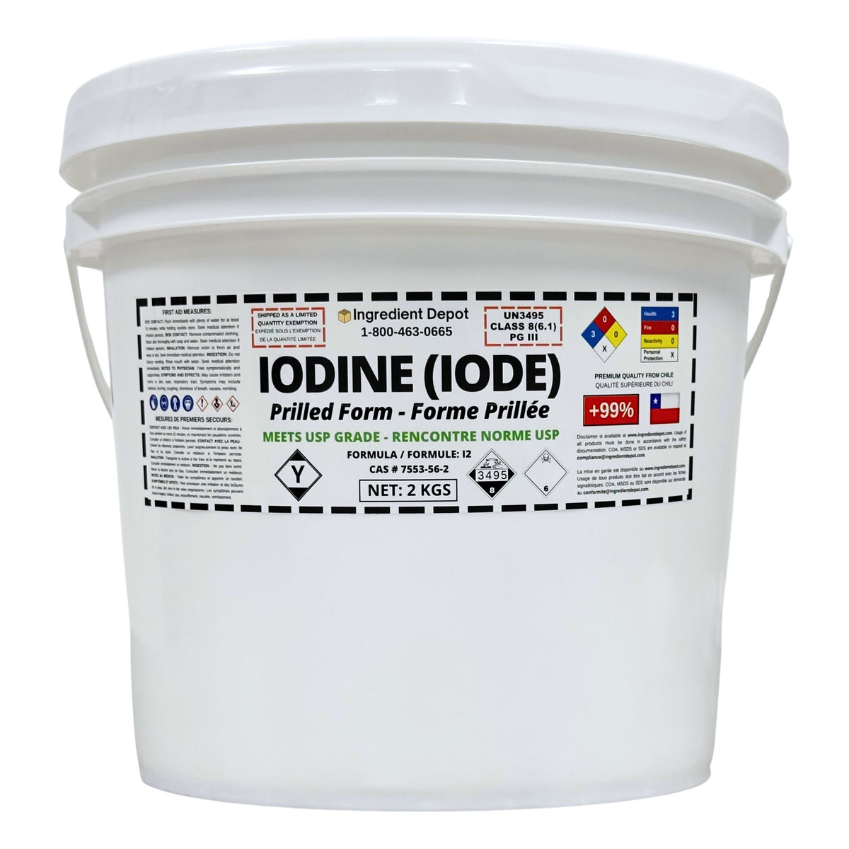 Iodine Prilled 99.8% USP Grade 2 kgs