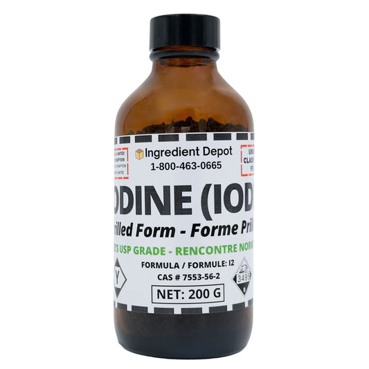 Iodine Prilled 99.8% USP Grade 200g - IngredientDepot.com
