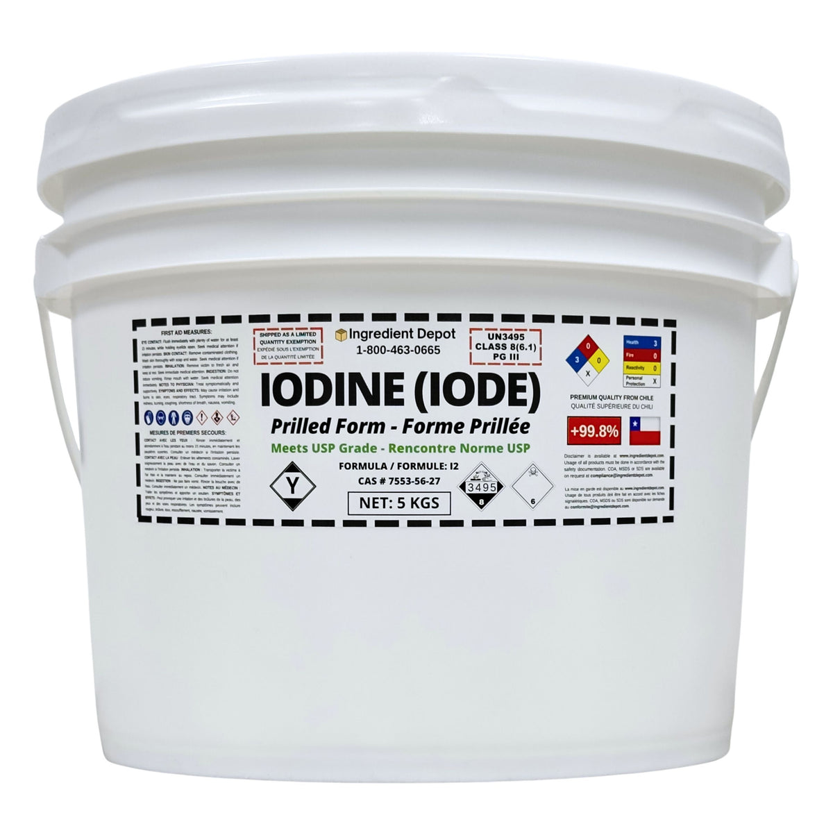 Iodine Prilled 99.8% USP Grade 5 kgs
