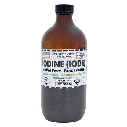 Iodine Prilled 99.8% USP Grade 500g - IngredientDepot.com